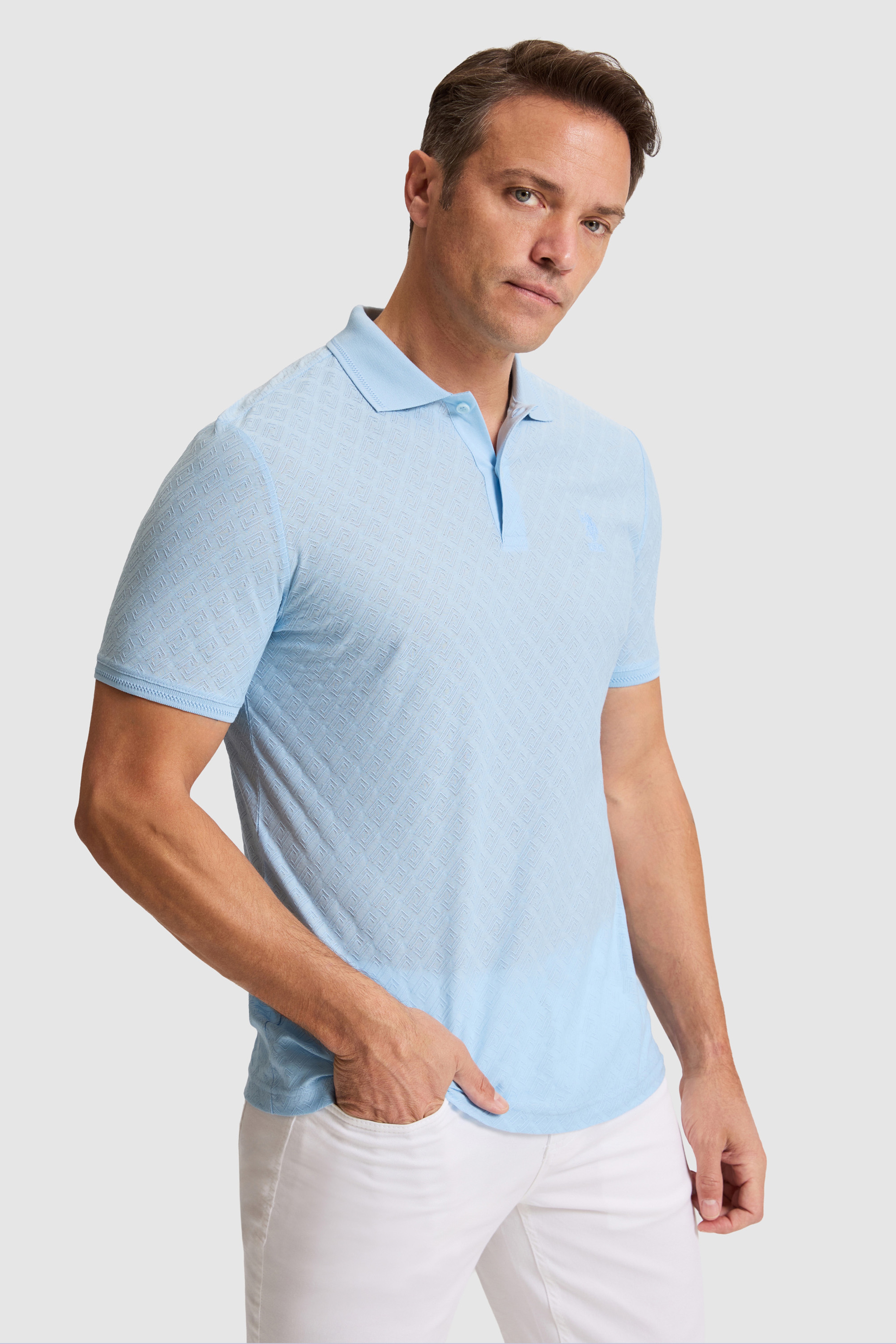 Erkek Mavi Regular Fit Polo Yaka Tişört