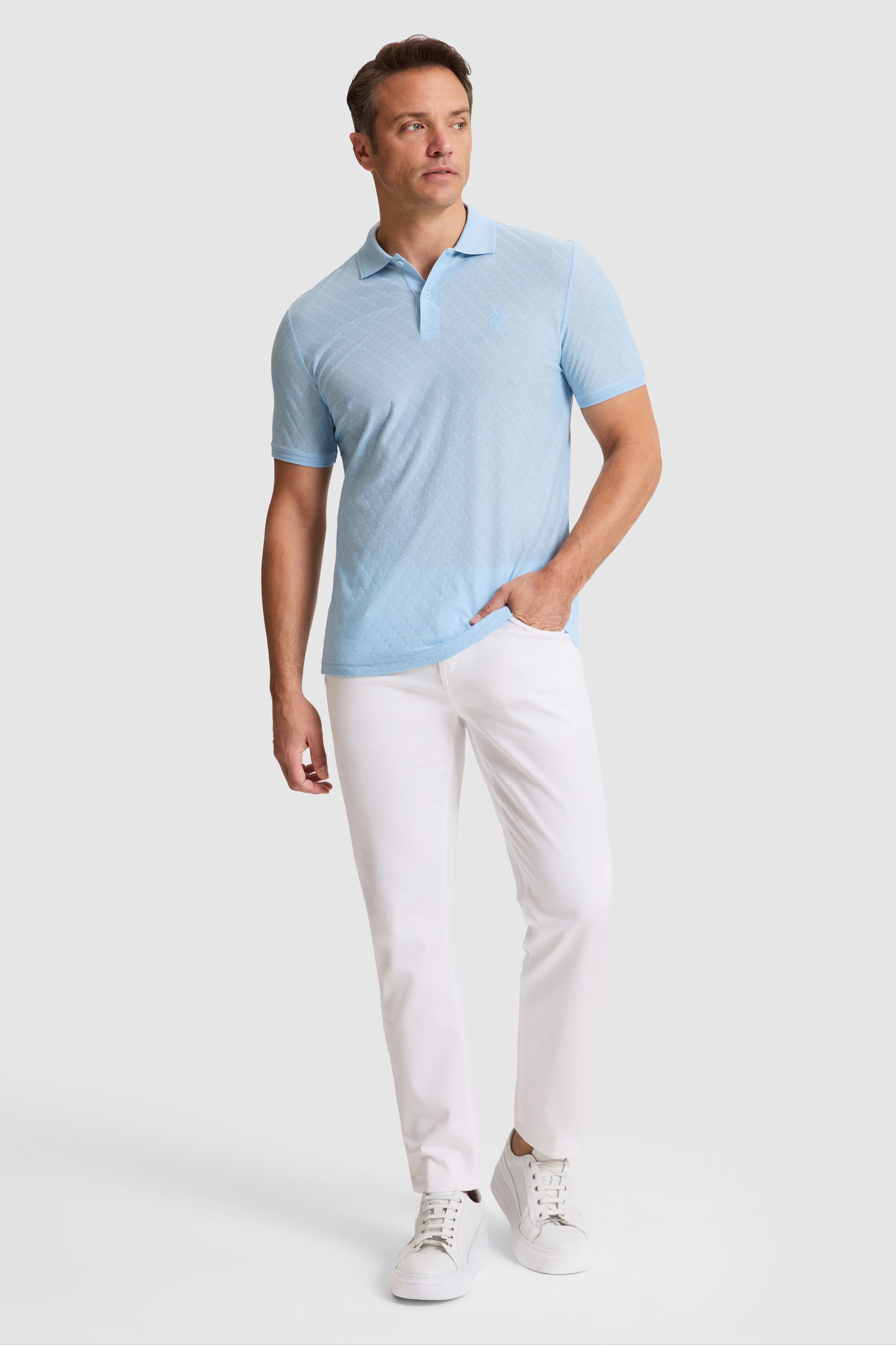 Erkek Mavi Regular Fit Polo Yaka Tişört - Image 4