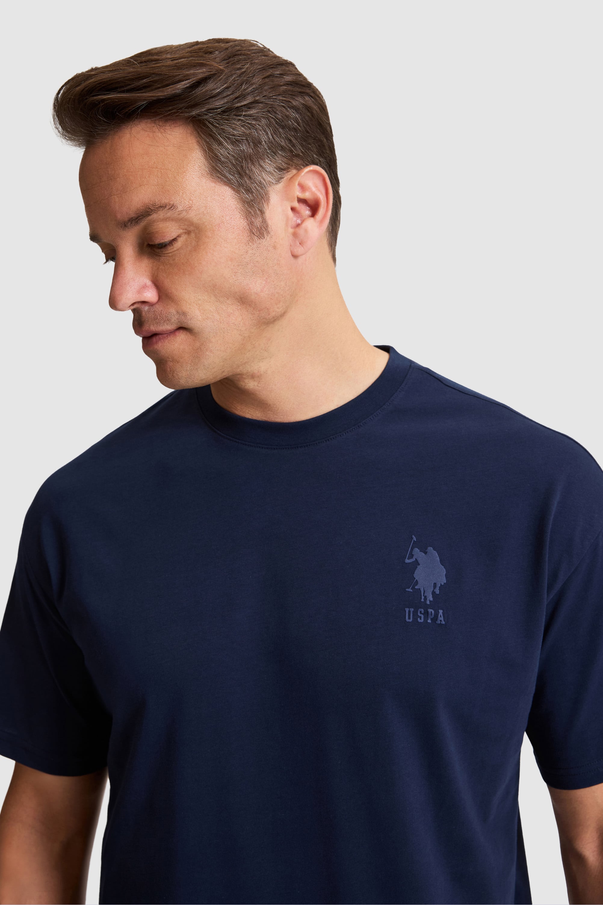 Erkek Lacivert Comfort Fit Bisiklet Yaka Basic Tişört