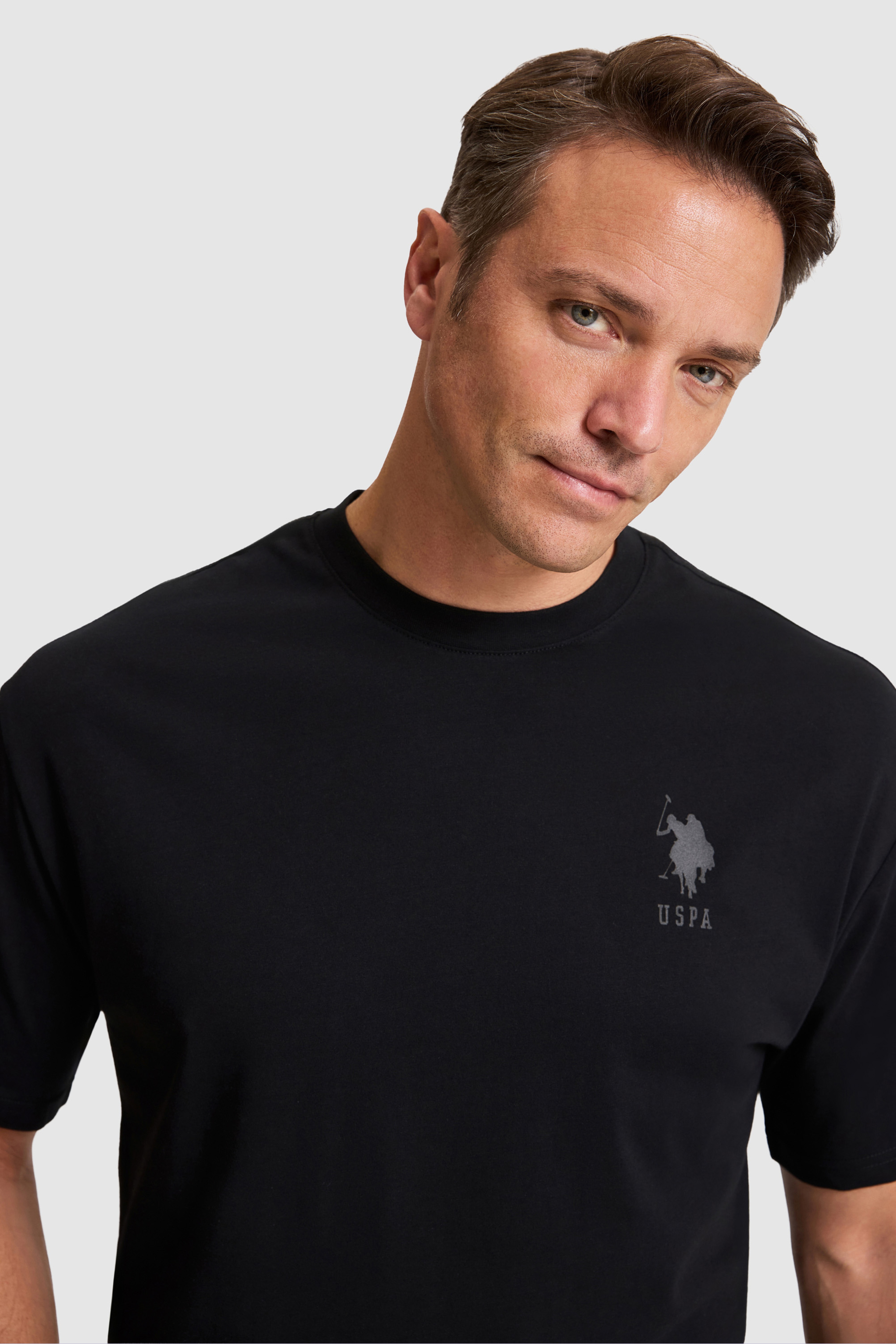 Erkek Siyah Comfort Fit Bisiklet Yaka Basic Tişört - Image 2