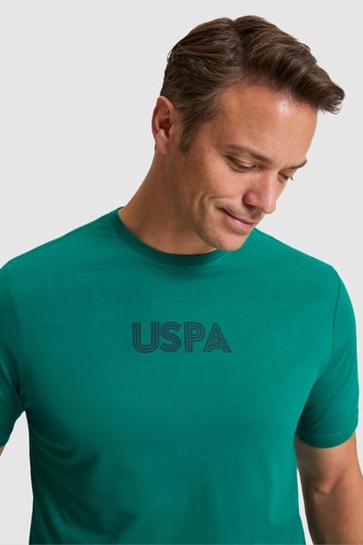 Erkek Koyu Yeşil Regular Fit Bisiklet Yaka Basic Tişört
