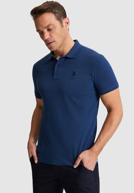 Erkek Açık Lacivert Slim Fit Polo Yaka Basic Tişört - 50326920195