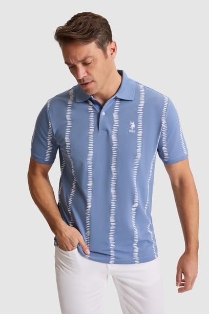 Erkek İndigo Regular Fit Polo Yaka Tişört