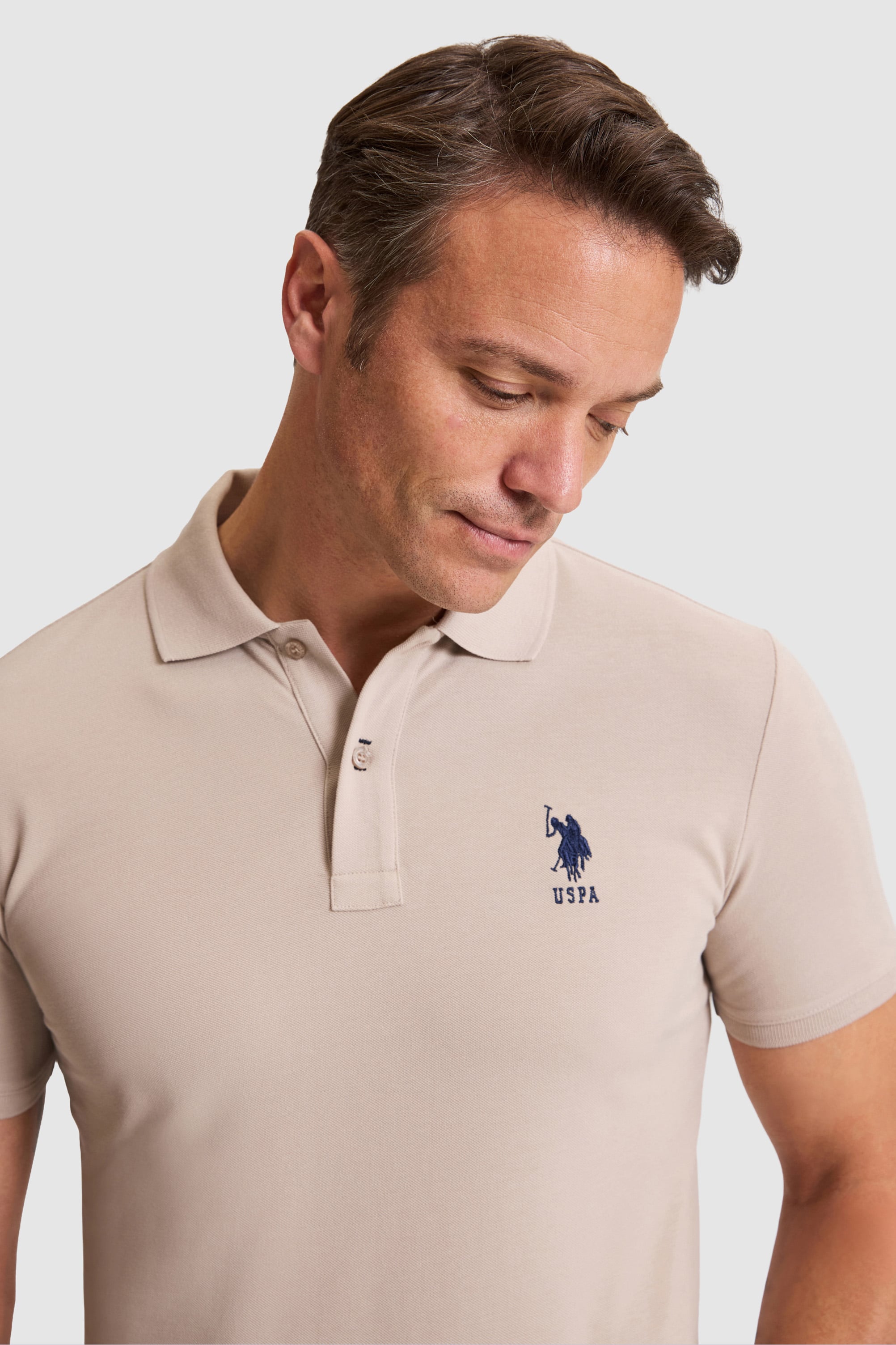 Erkek Taş Slim Fit Polo Yaka Basic Tişört