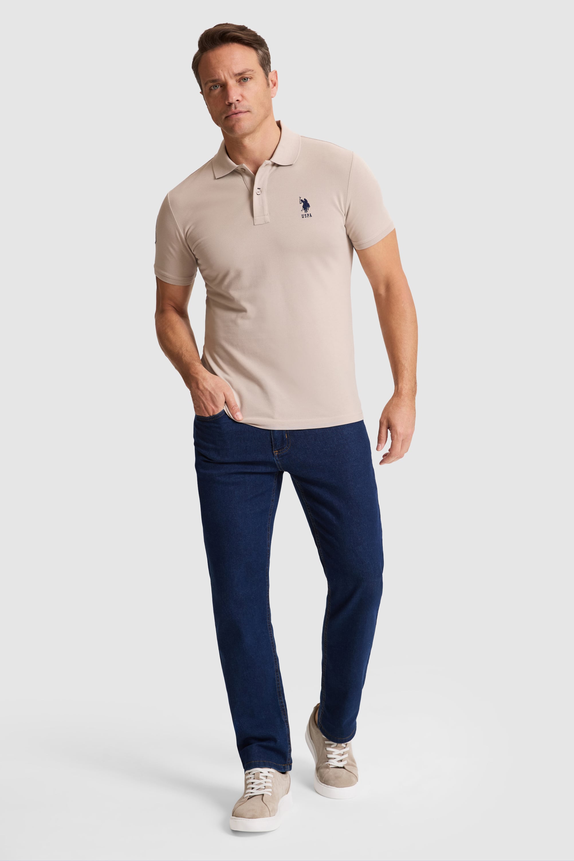 Erkek Taş Slim Fit Polo Yaka Basic Tişört