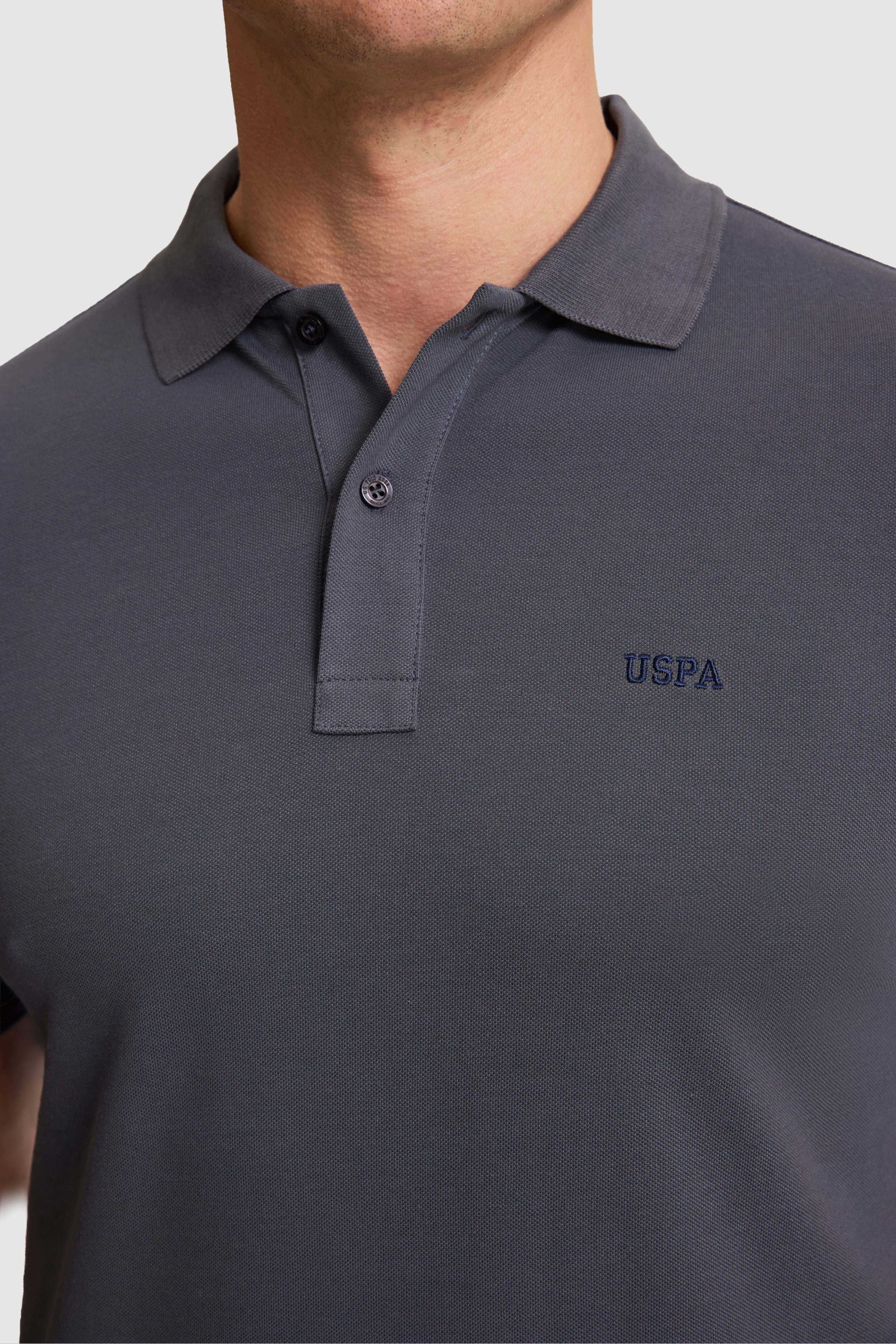Erkek Antrasit Regular Fit Polo Yaka Basic Tişört
