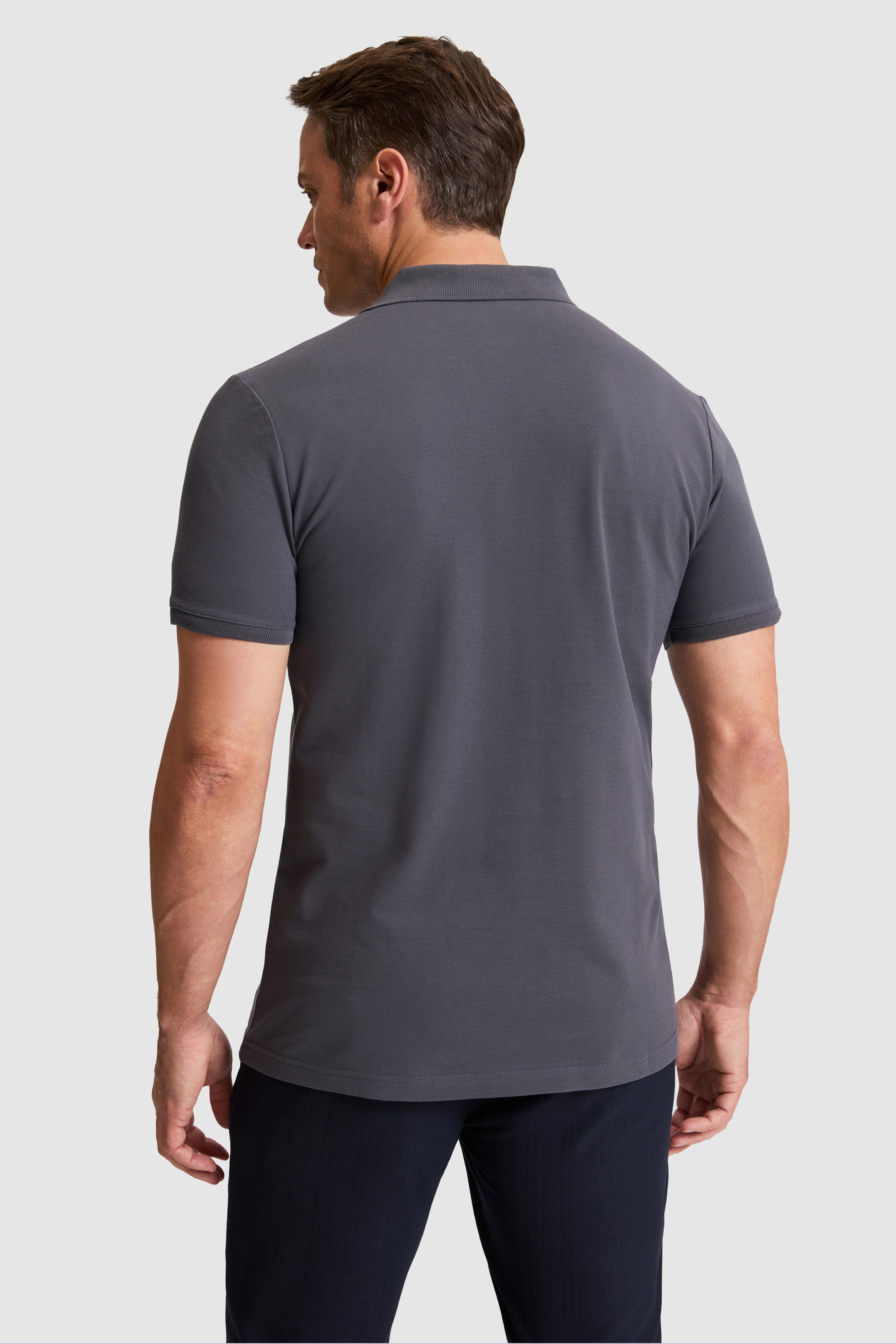 Erkek Antrasit Regular Fit Polo Yaka Basic Tişört - Image 5