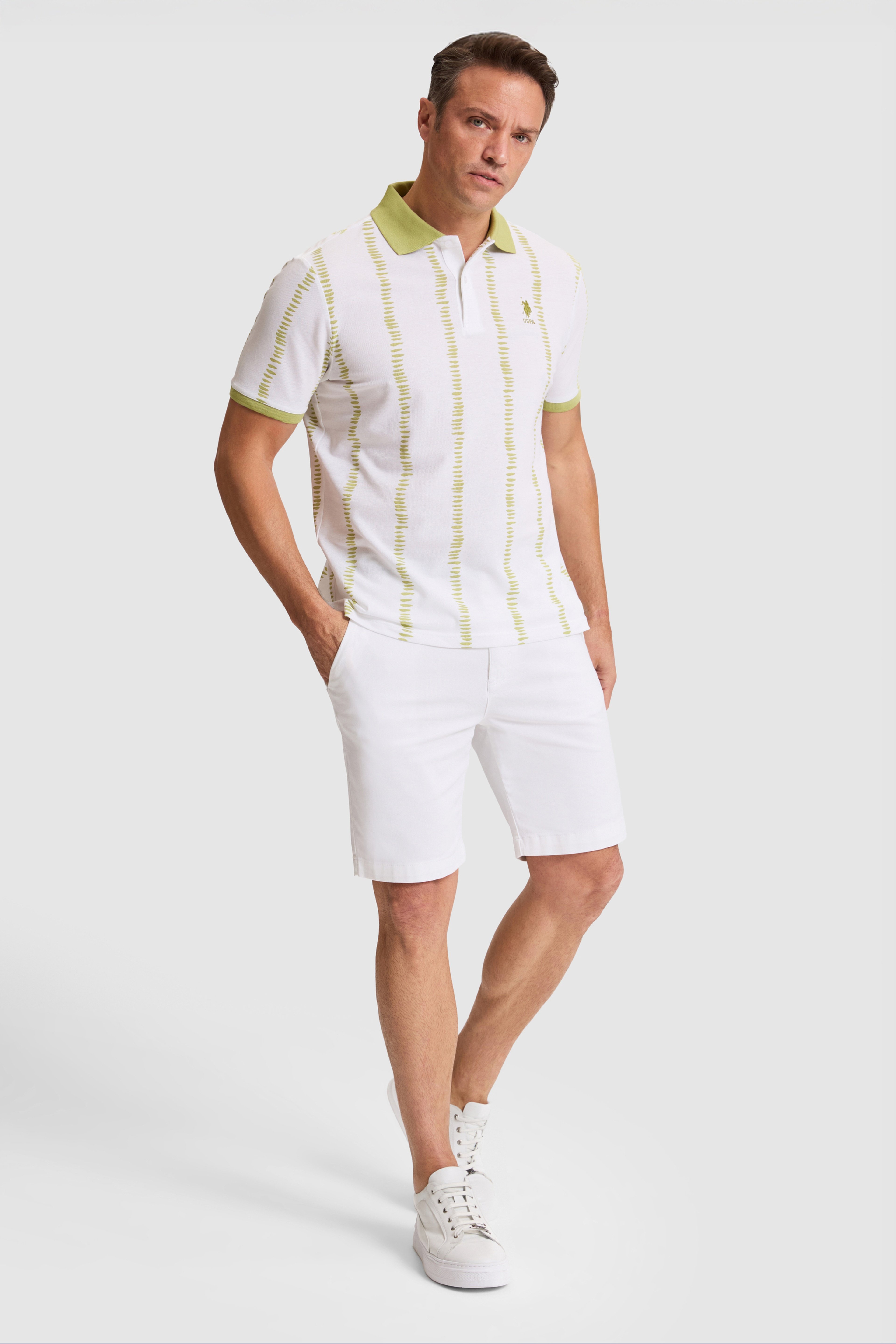 Erkek Yeşil Regular Fit Polo Yaka Tişört - Image 4