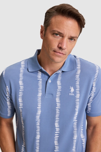 Erkek İndigo Regular Fit Polo Yaka Tişört