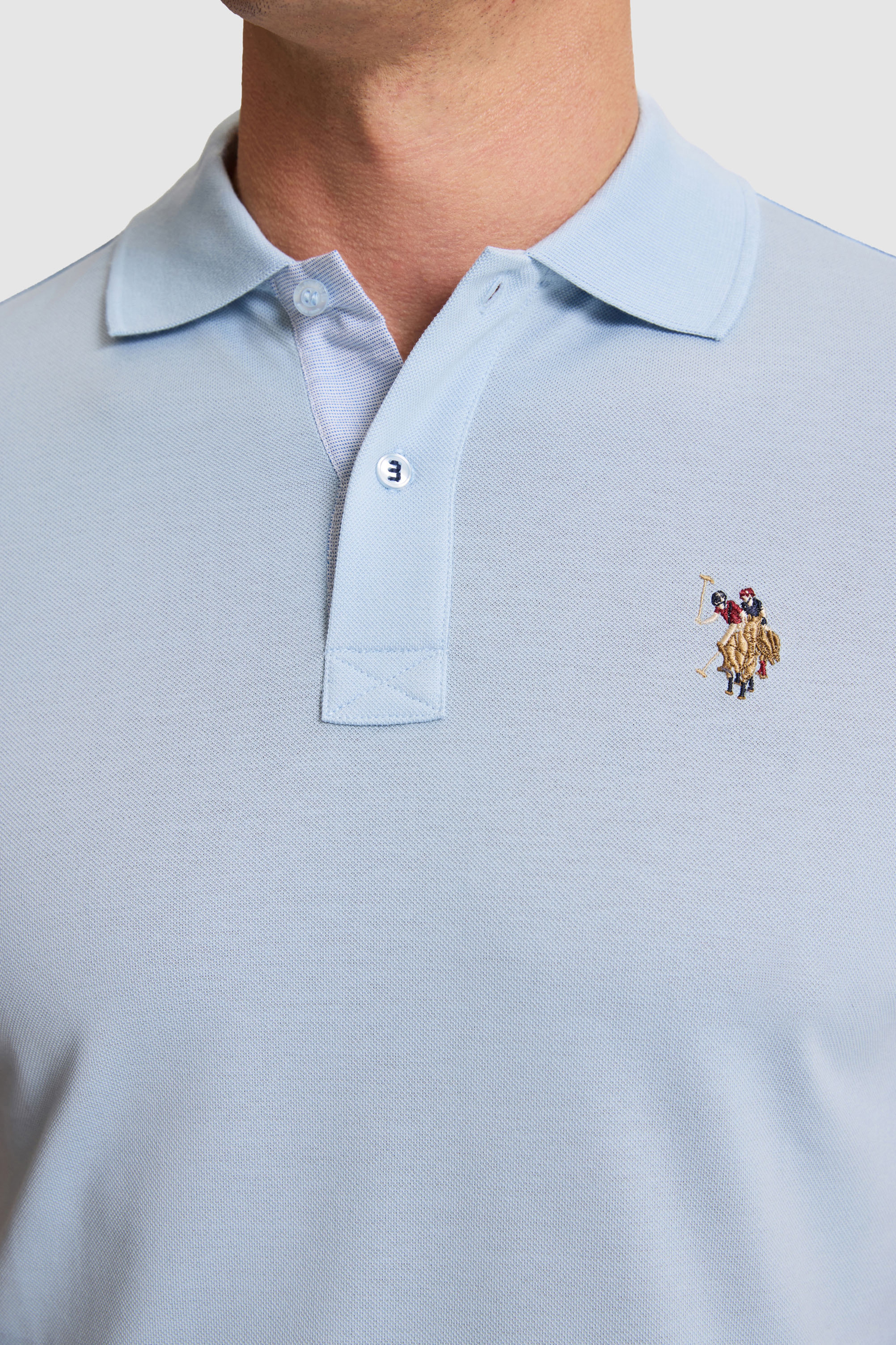 Erkek Açık Mavi Regular Fit Polo Yaka Basic Tişört - Image 6