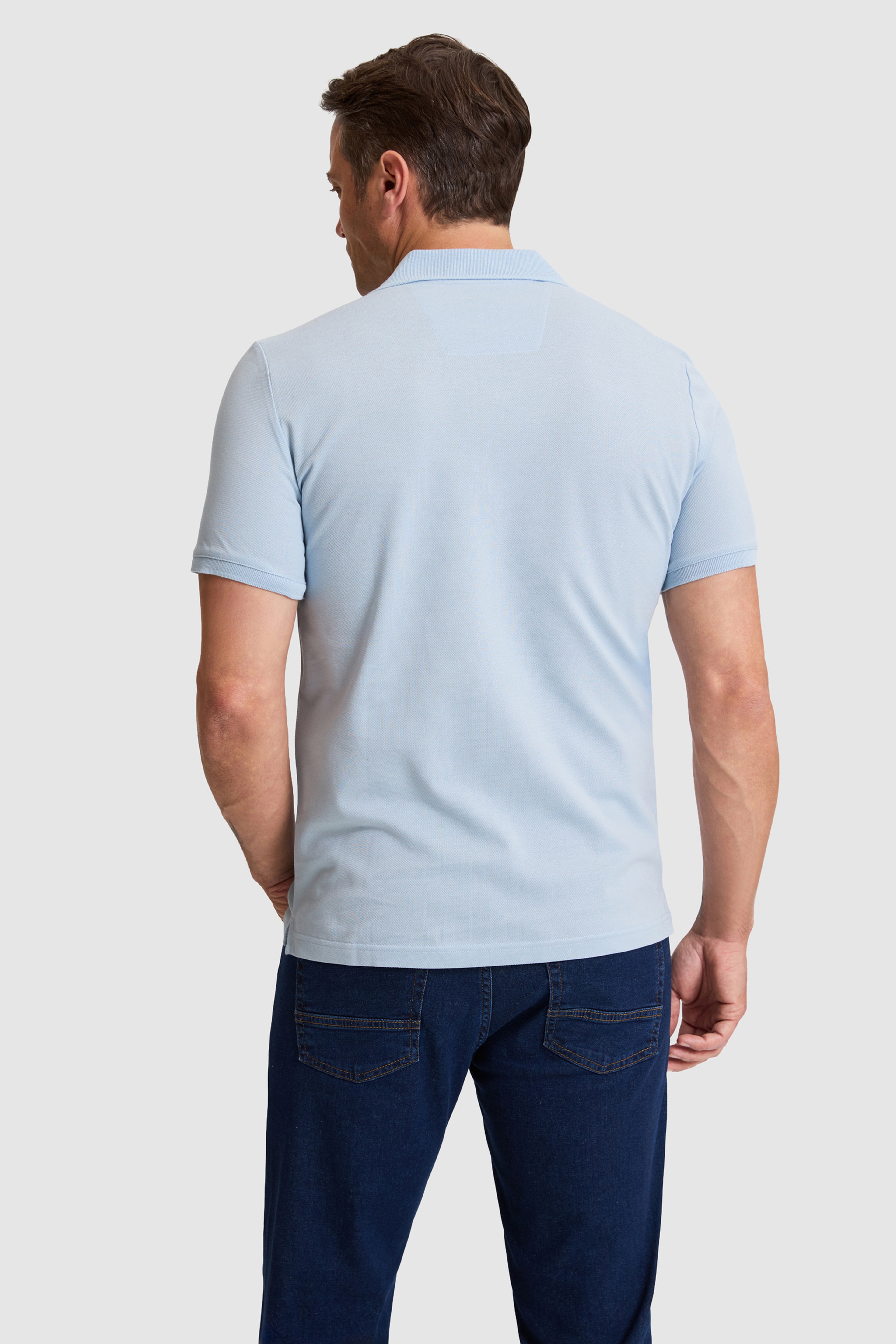Erkek Açık Mavi Regular Fit Polo Yaka Basic Tişört