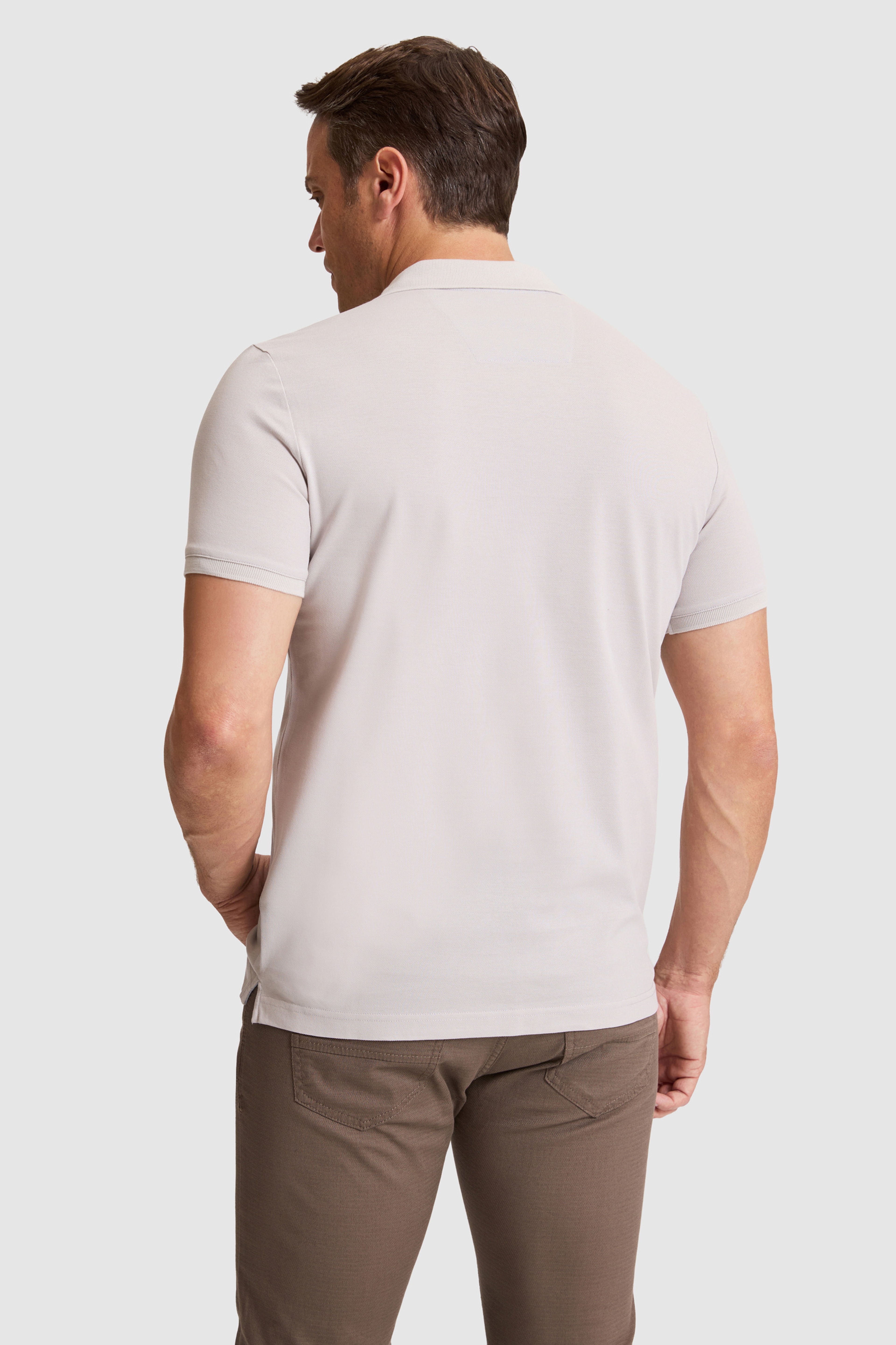 Erkek Açık Gri Regular Fit Polo Yaka Basic Tişört - Image 5