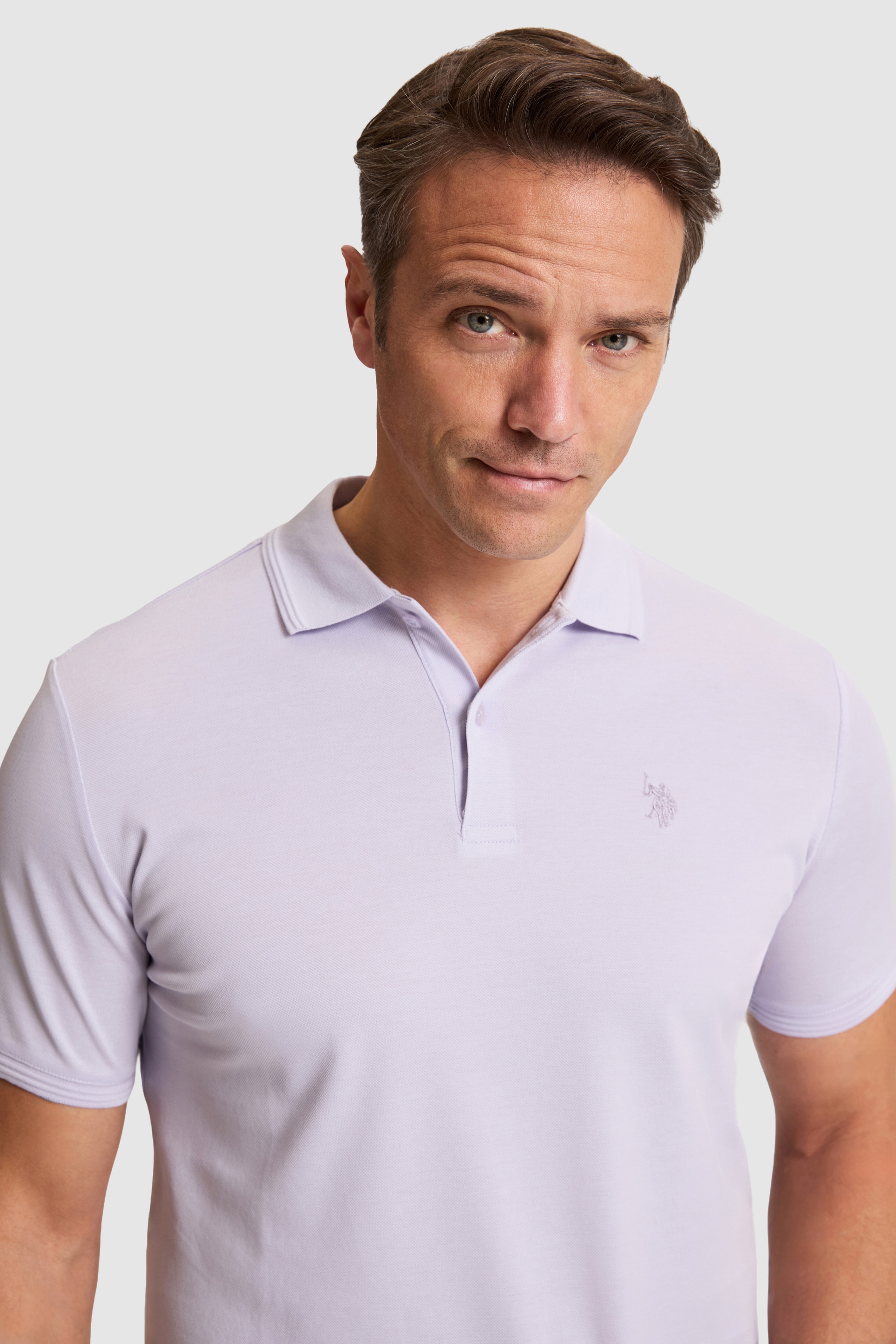 Erkek Lila Regular Fit Polo Yaka Basic Tişört - Image 2