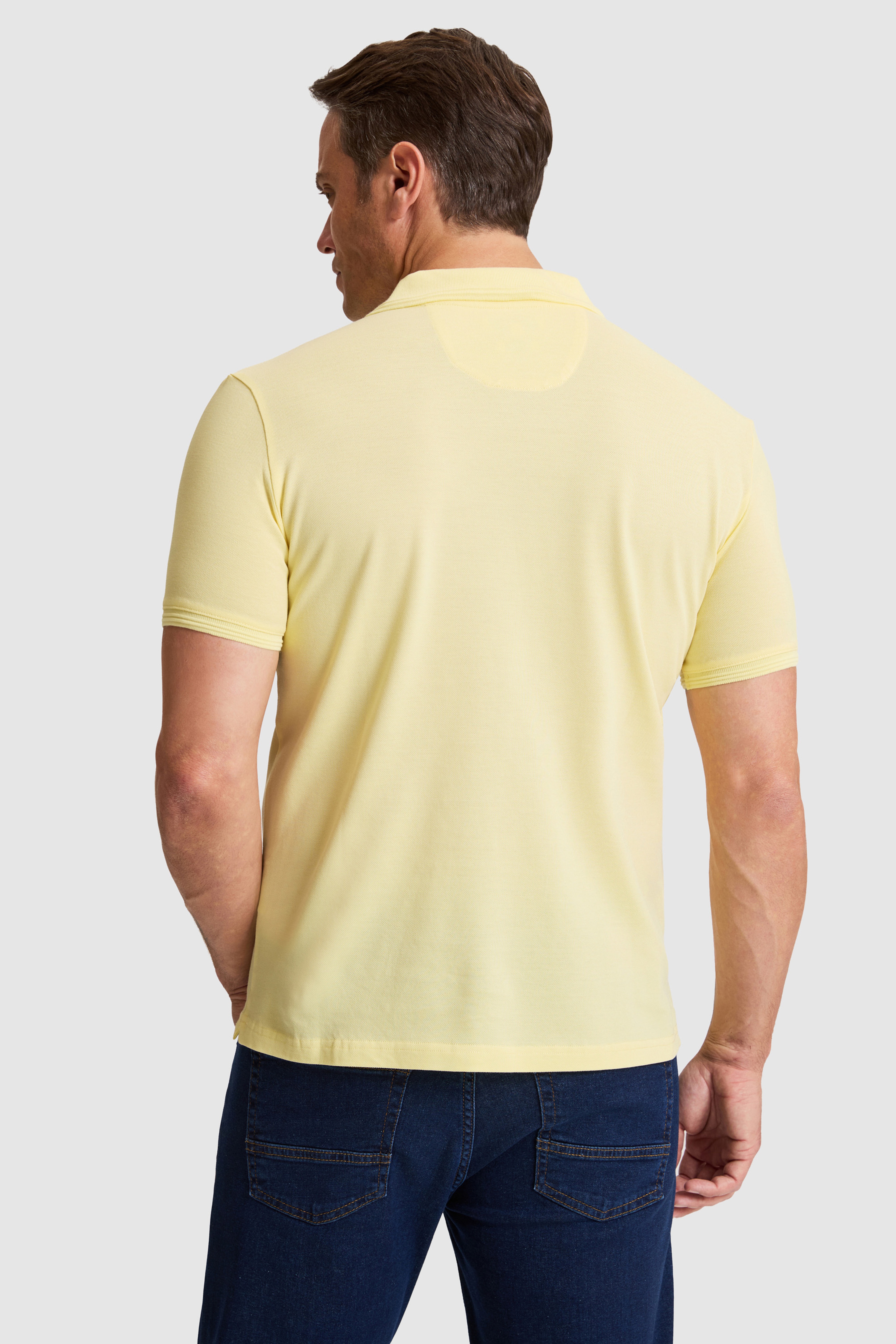 Erkek Açık Sarı Regular Fit Polo Yaka Basic Tişört - Image 5