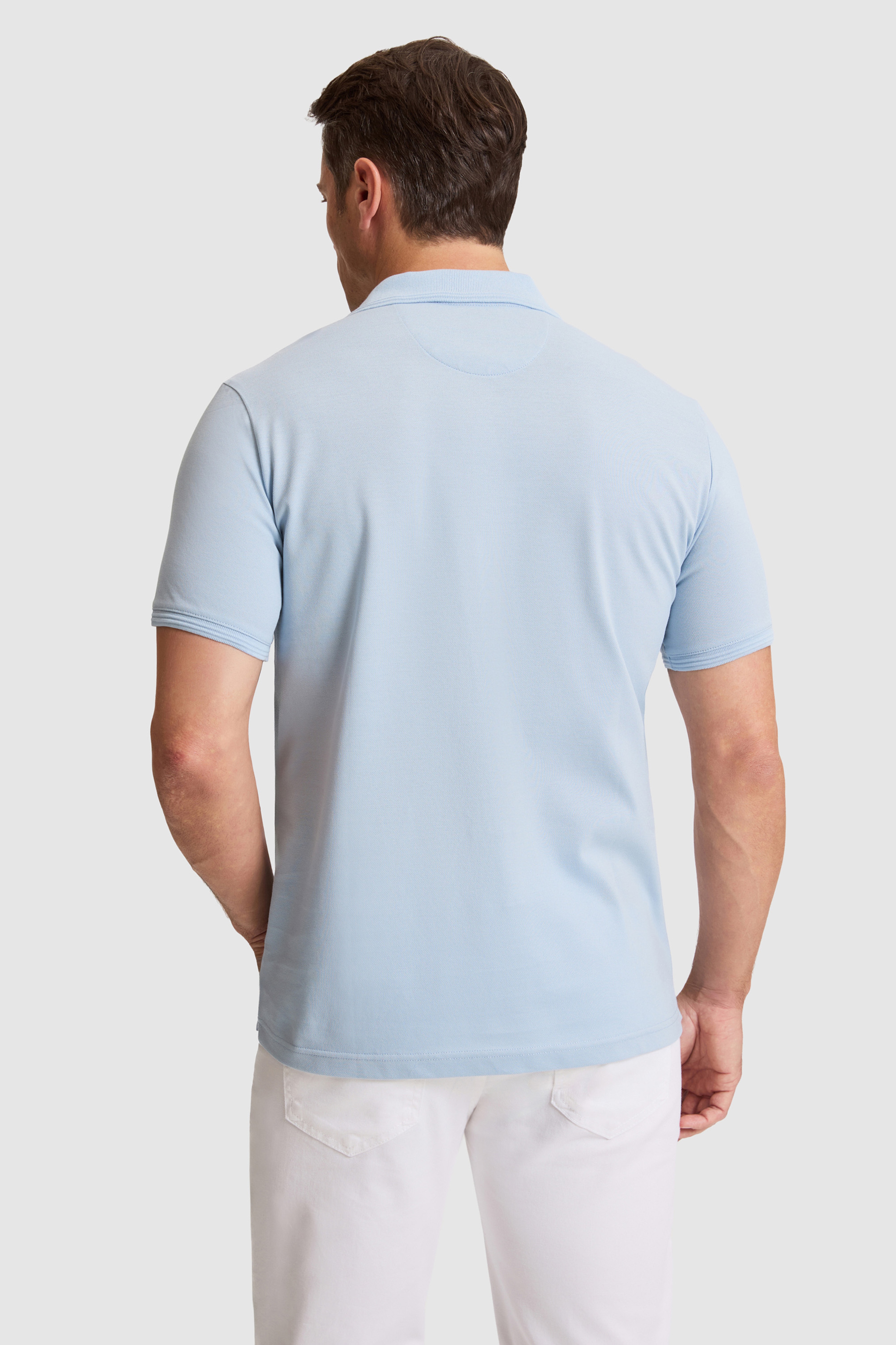 Erkek Açık Mavi Regular Fit Polo Yaka Basic Tişört
