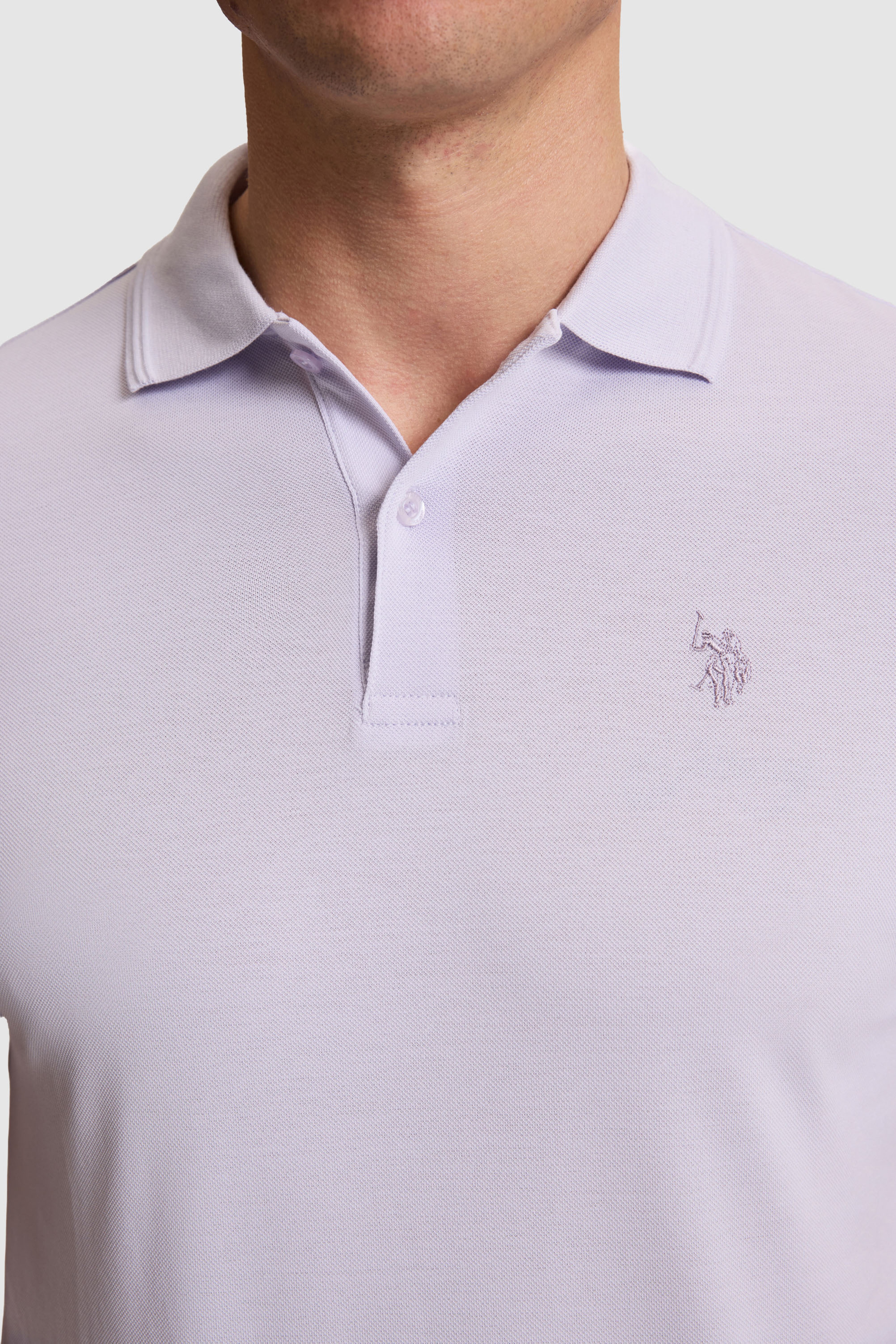 Erkek Lila Regular Fit Polo Yaka Basic Tişört