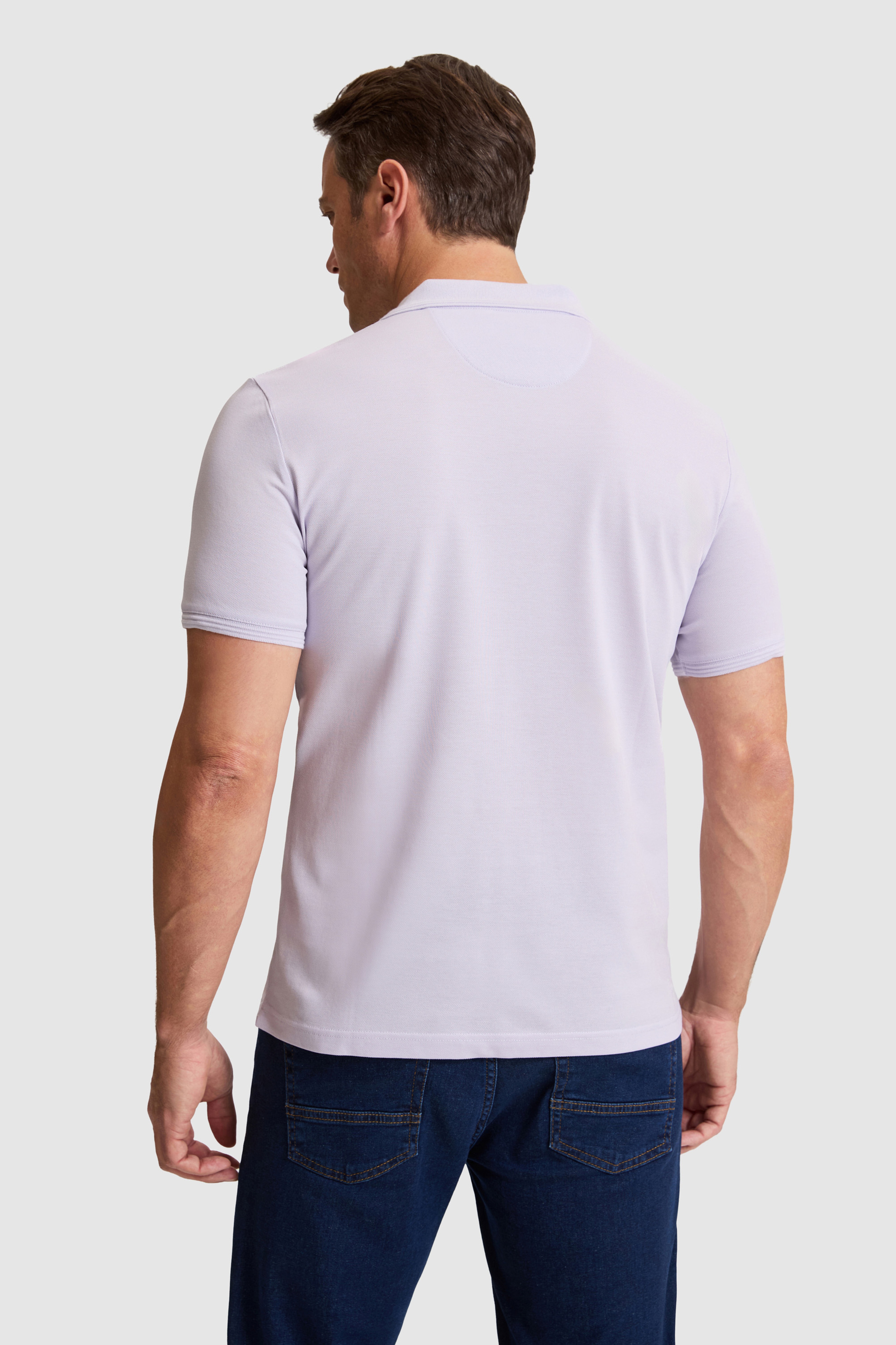 Erkek Lila Regular Fit Polo Yaka Basic Tişört
