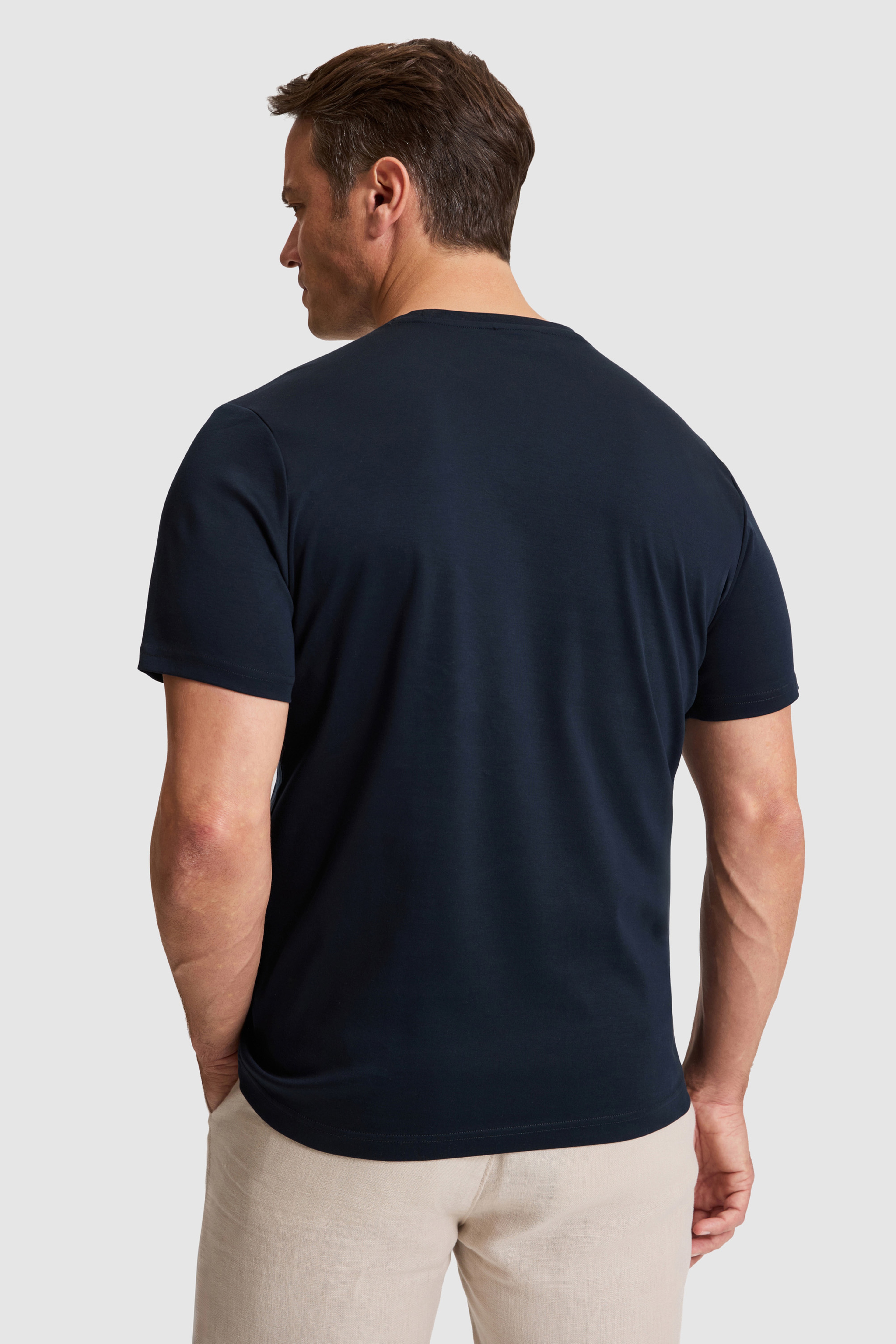Erkek Koyu Lacivert Regular Fit Bisiklet Yaka Basic Tişört