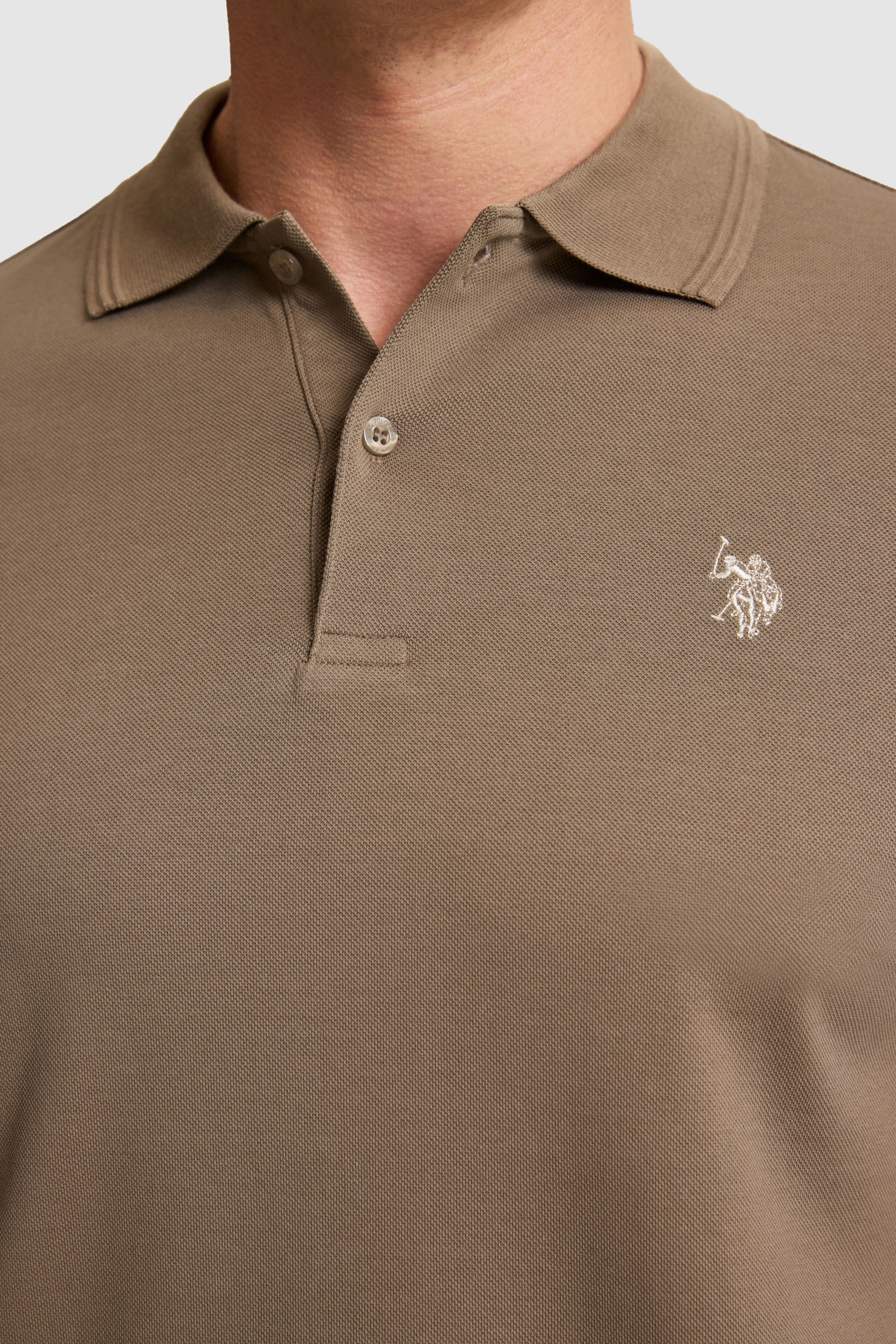 Erkek Haki Regular Fit Polo Yaka Basic Tişört - Image 6