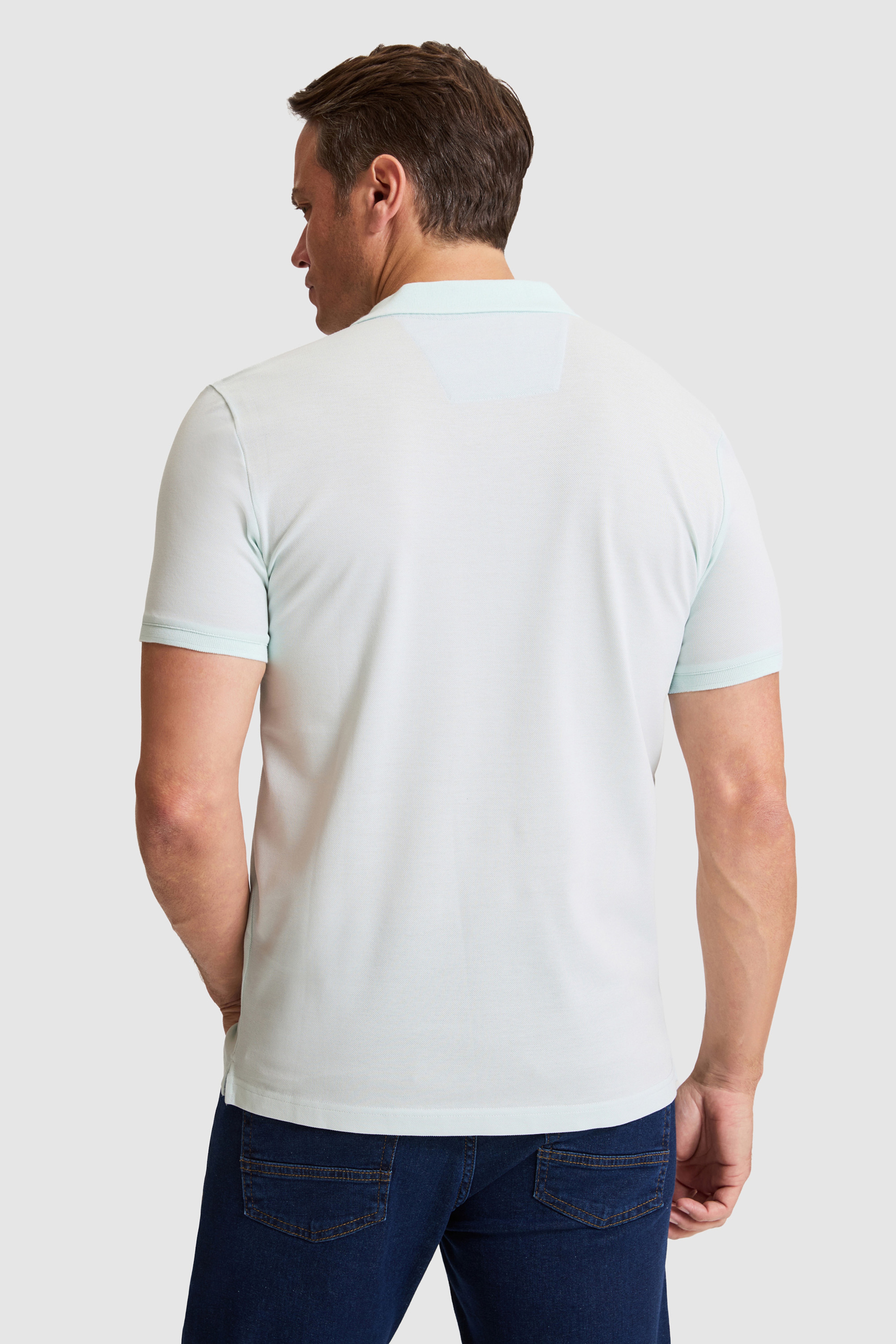 Erkek Su Yeşili Regular Fit Polo Yaka Basic Tişört - Image 5