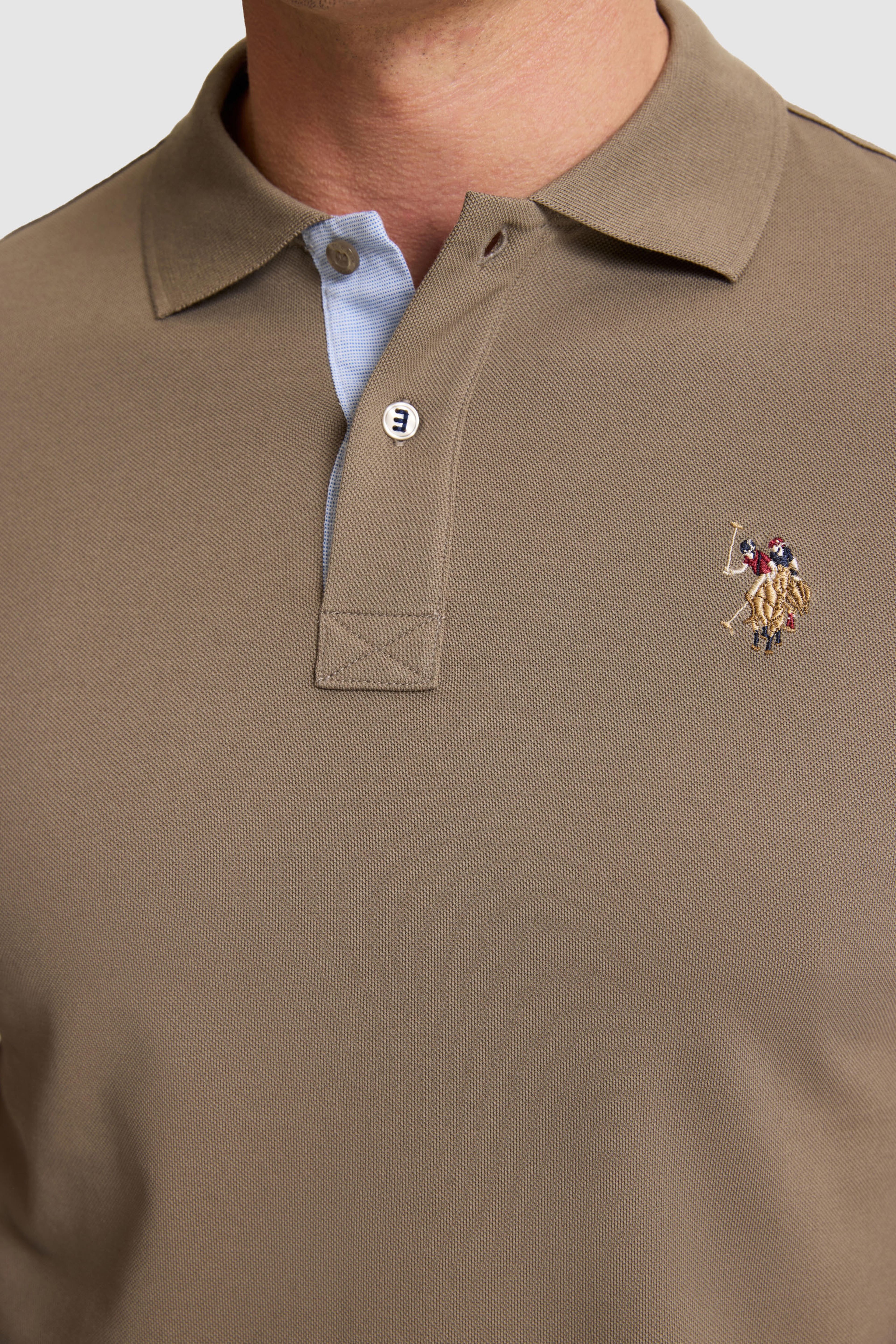 Erkek Haki Regular Fit Polo Yaka Basic Tişört - Image 6