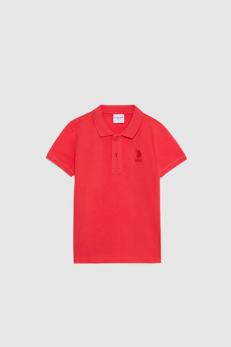 Erkek Çocuk Kırmızı Polo Yaka Basic Tişört