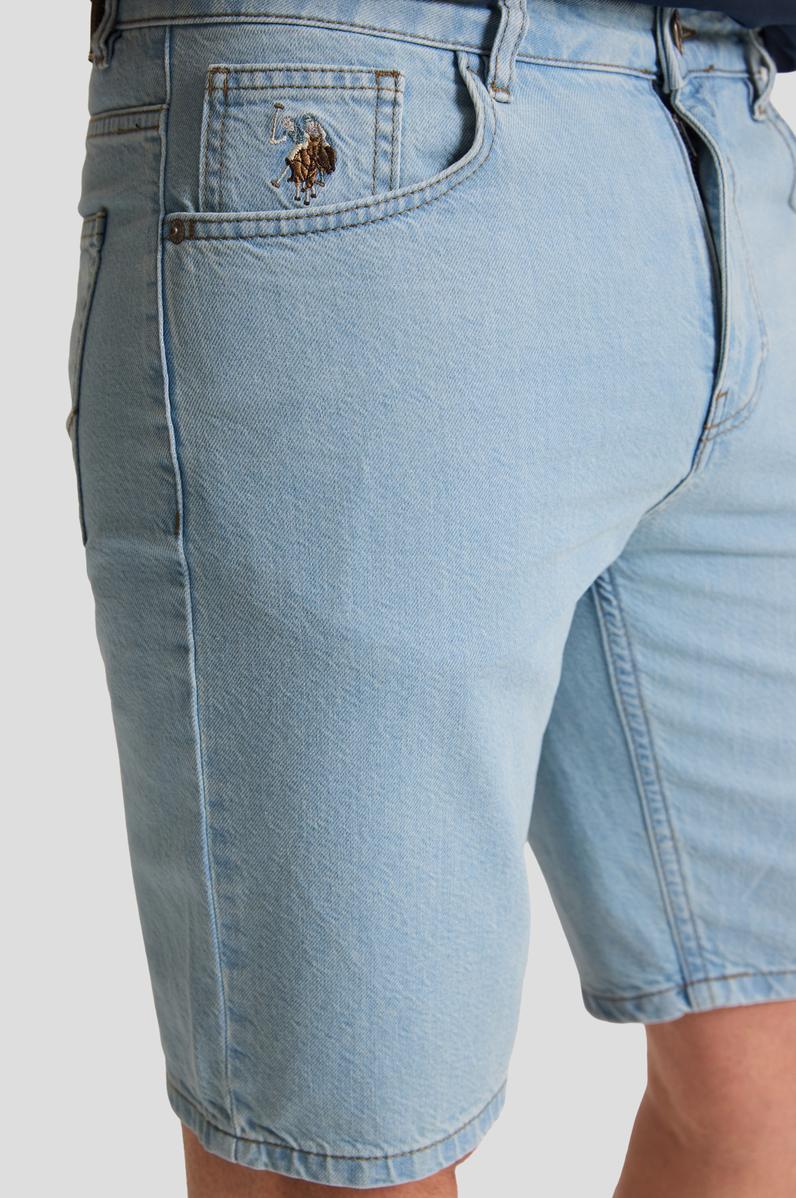 Erkek Açık Mavi Jean Şort