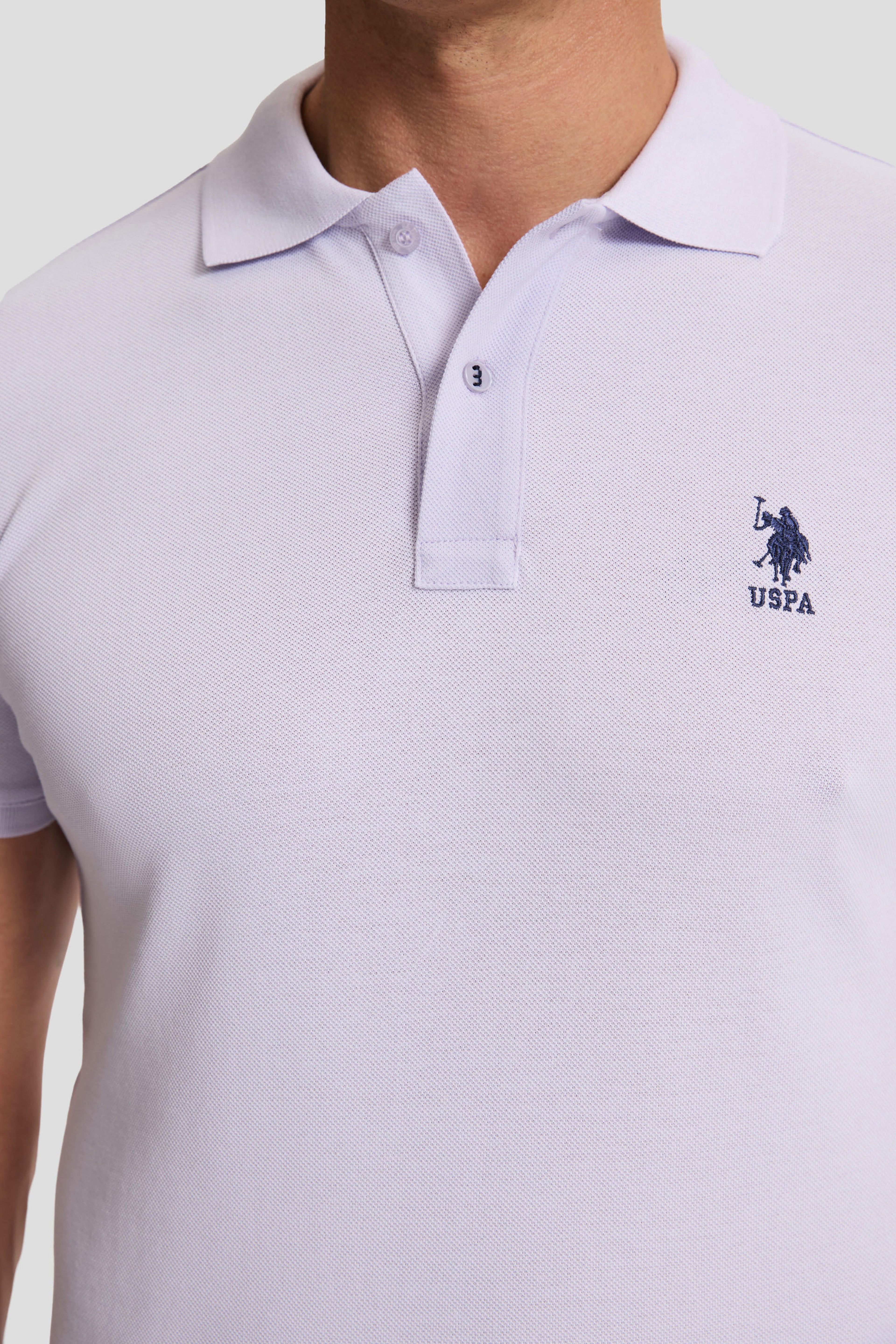 Erkek Lila Slim Fit Polo Yaka Basic Tişört