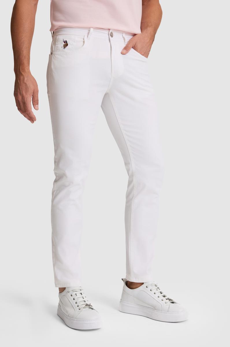 Erkek Beyaz Kanvas / Chino Pantolon