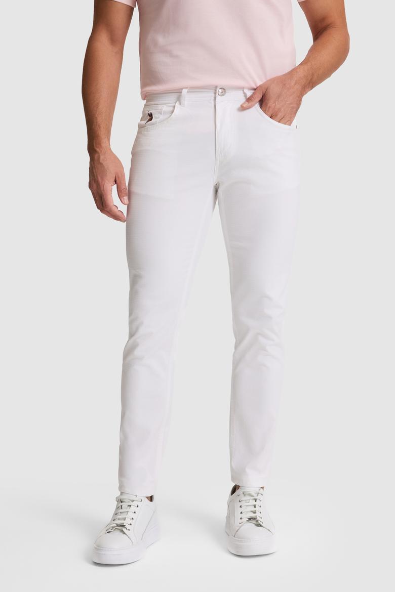 Erkek Beyaz Kanvas / Chino Pantolon - 50322356094