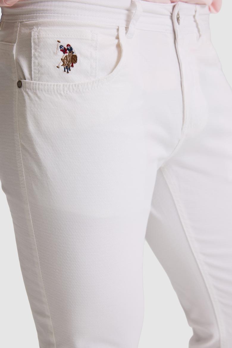 Erkek Beyaz Kanvas / Chino Pantolon - 50322356094