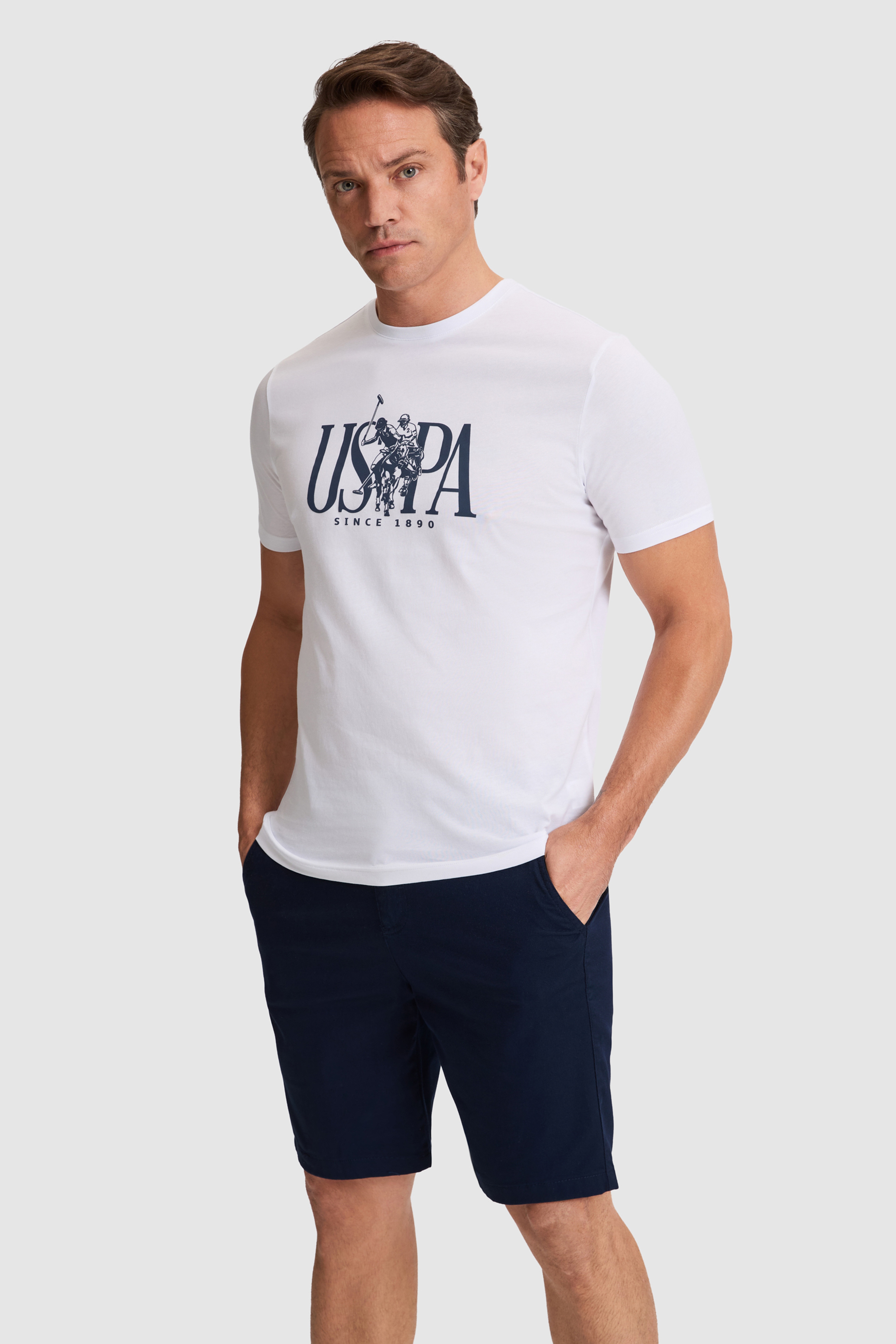 Erkek Beyaz Regular Fit Bisiklet Yaka Tişört