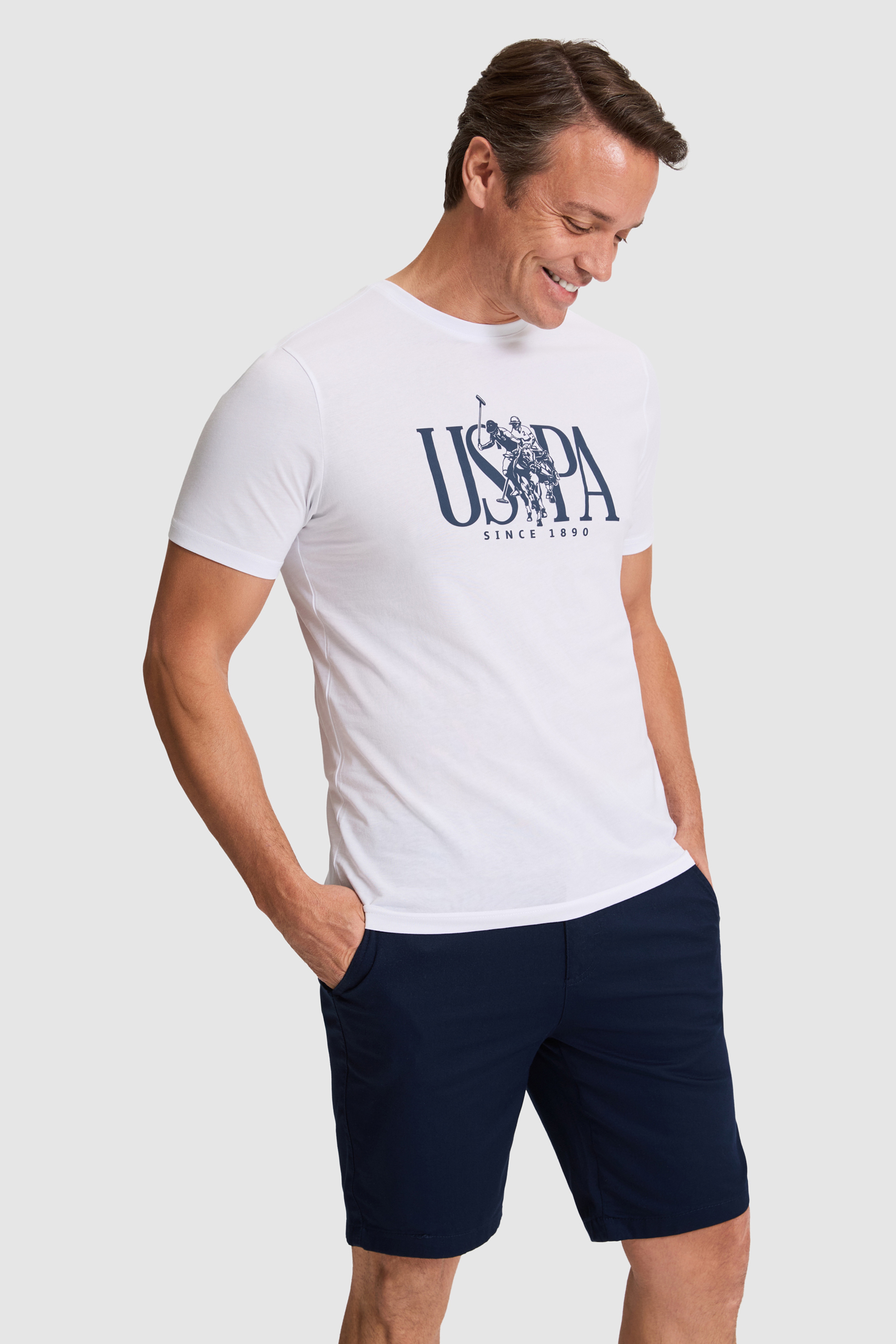 Erkek Beyaz Regular Fit Bisiklet Yaka Tişört