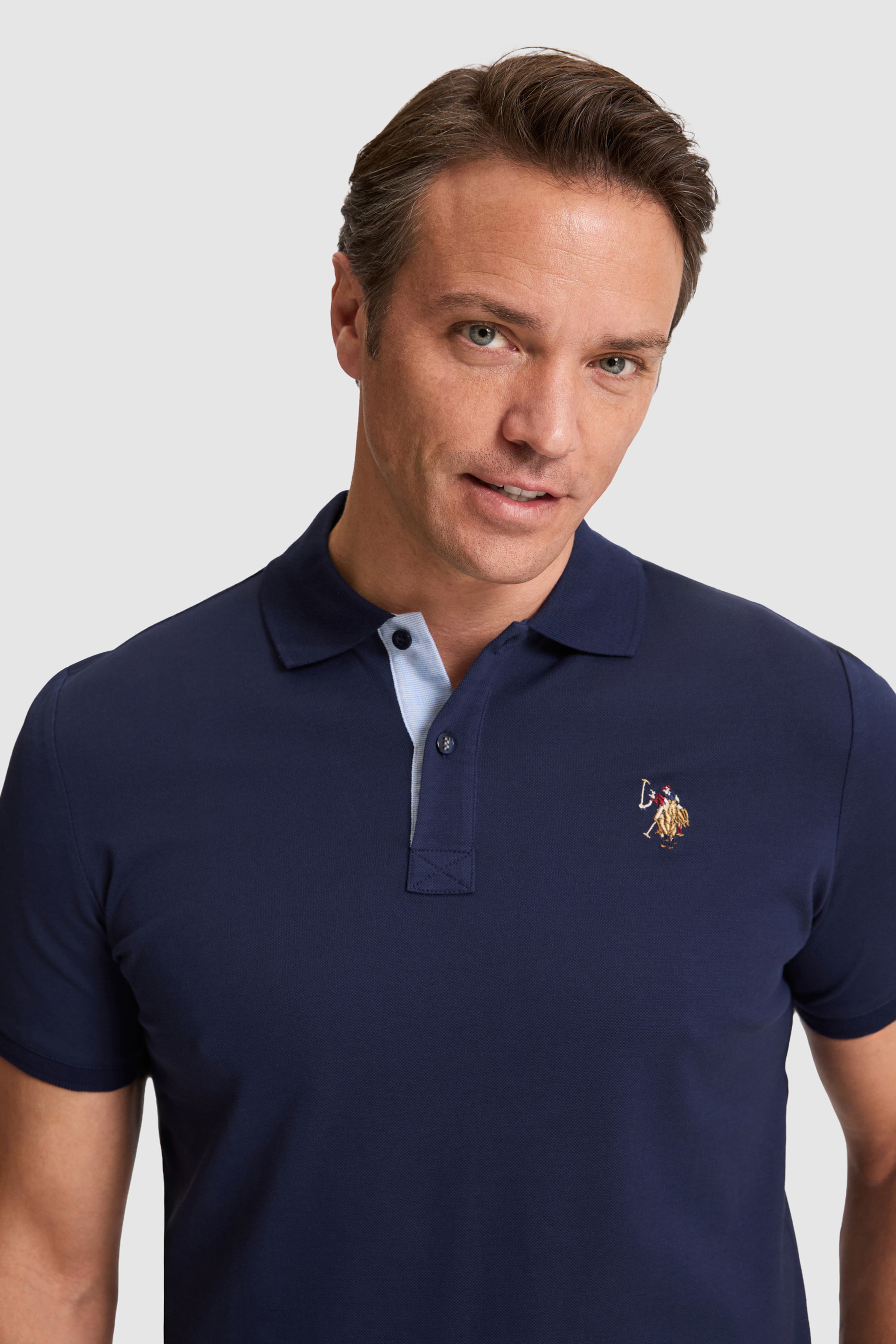Erkek Lacivert Regular Fit Polo Yaka Basic Tişört - Image 2