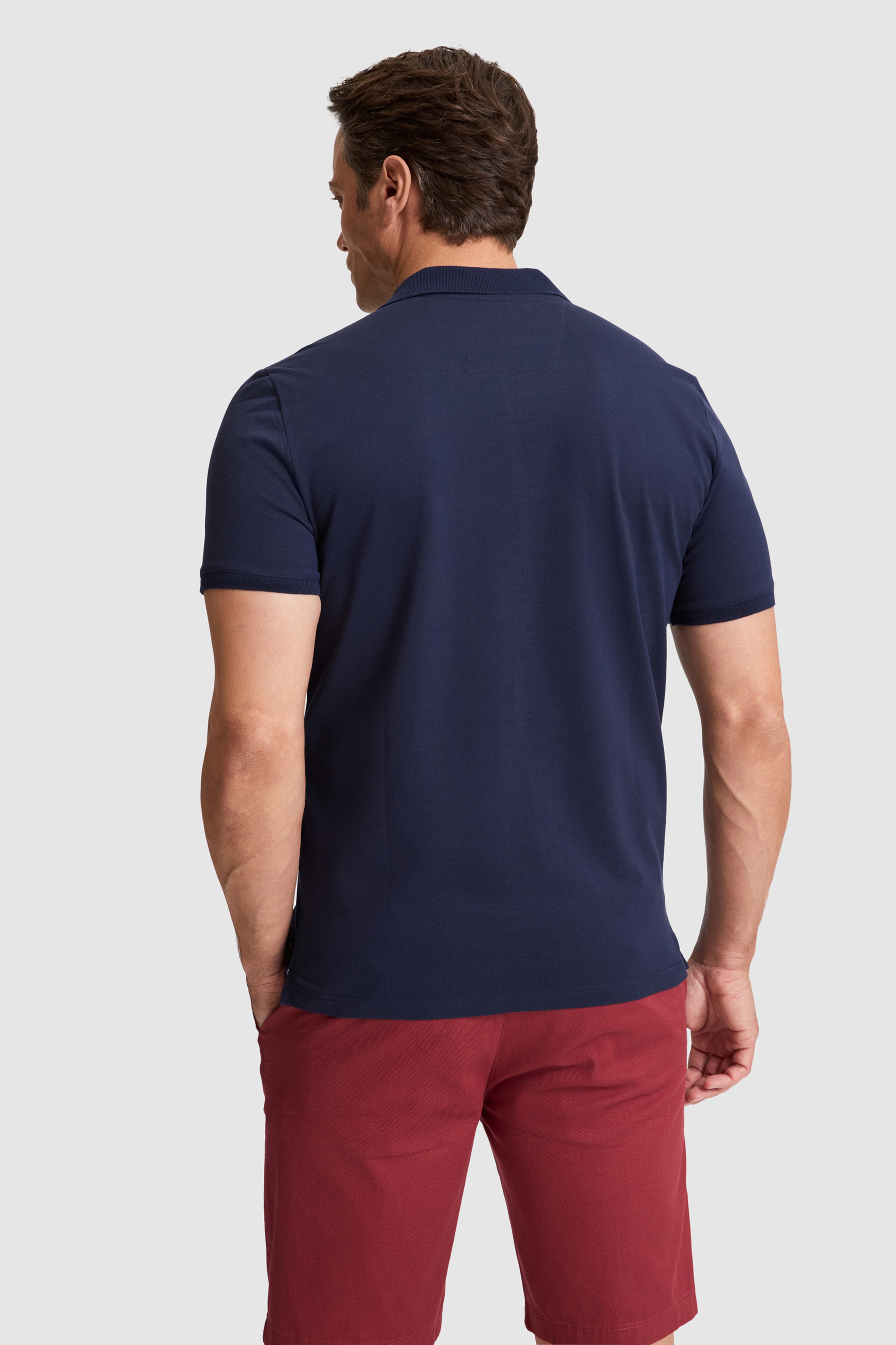 Erkek Lacivert Regular Fit Polo Yaka Basic Tişört - Image 5