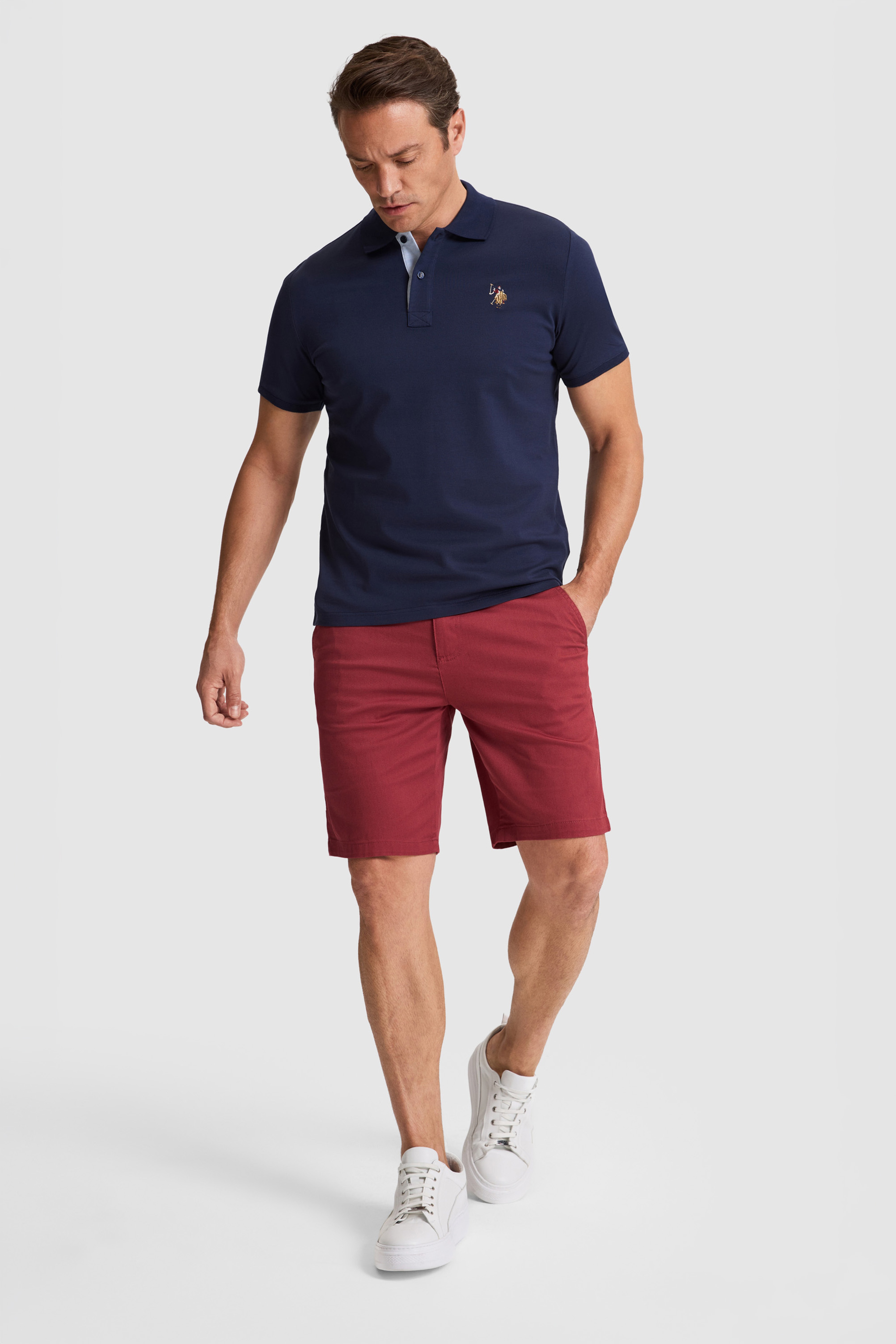 Erkek Lacivert Regular Fit Polo Yaka Basic Tişört - Image 4