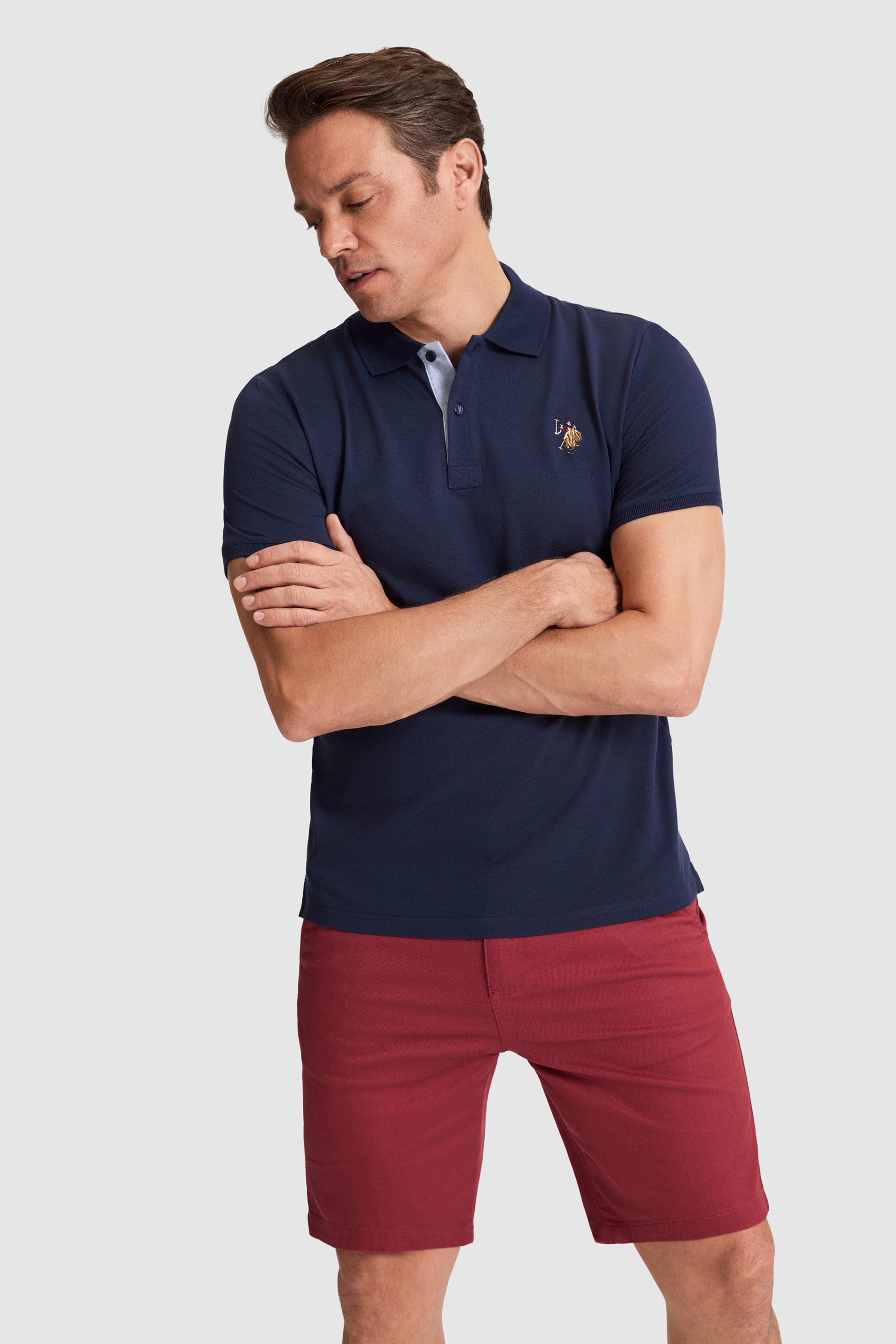 Erkek Lacivert Regular Fit Polo Yaka Basic Tişört