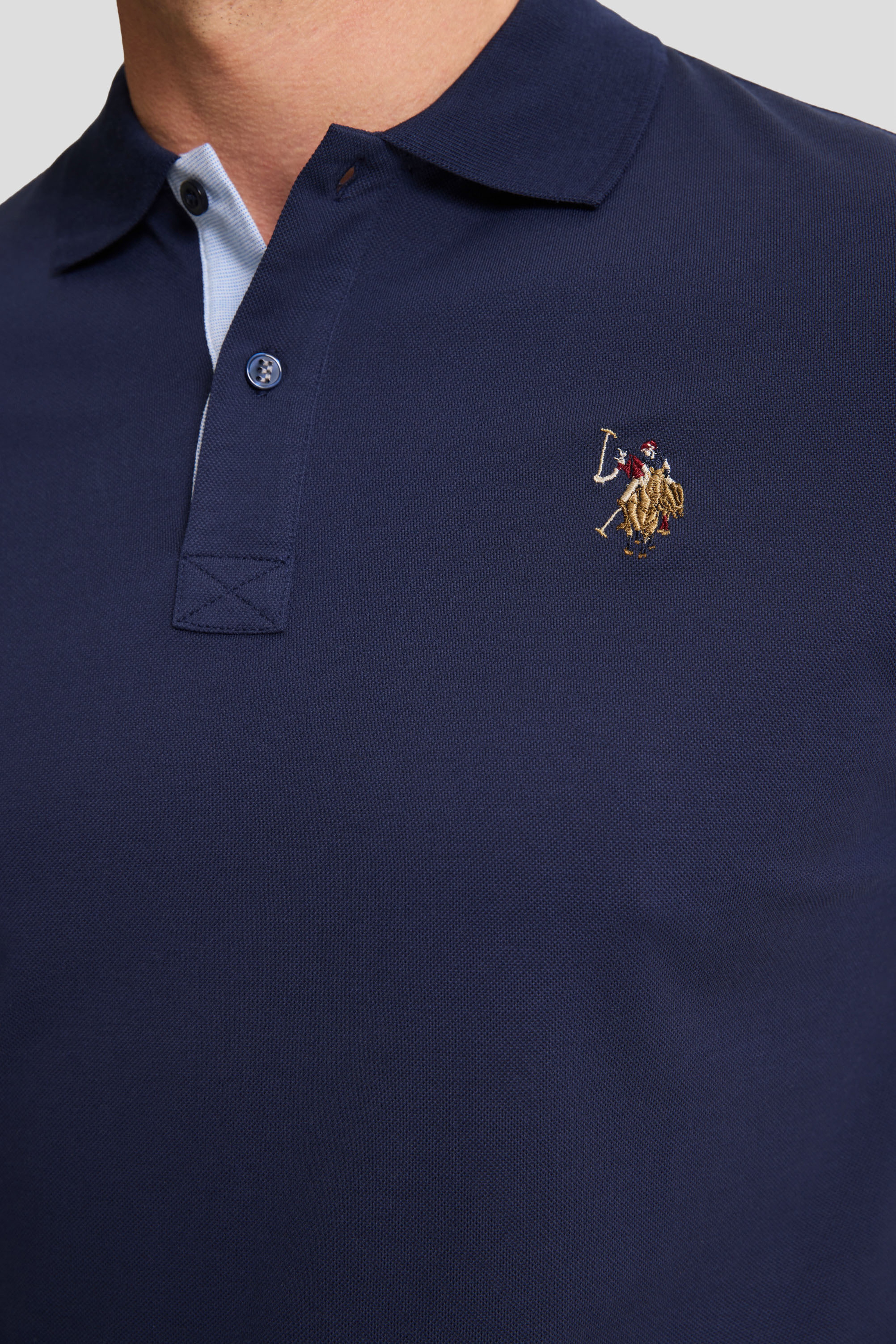 Erkek Lacivert Regular Fit Polo Yaka Basic Tişört