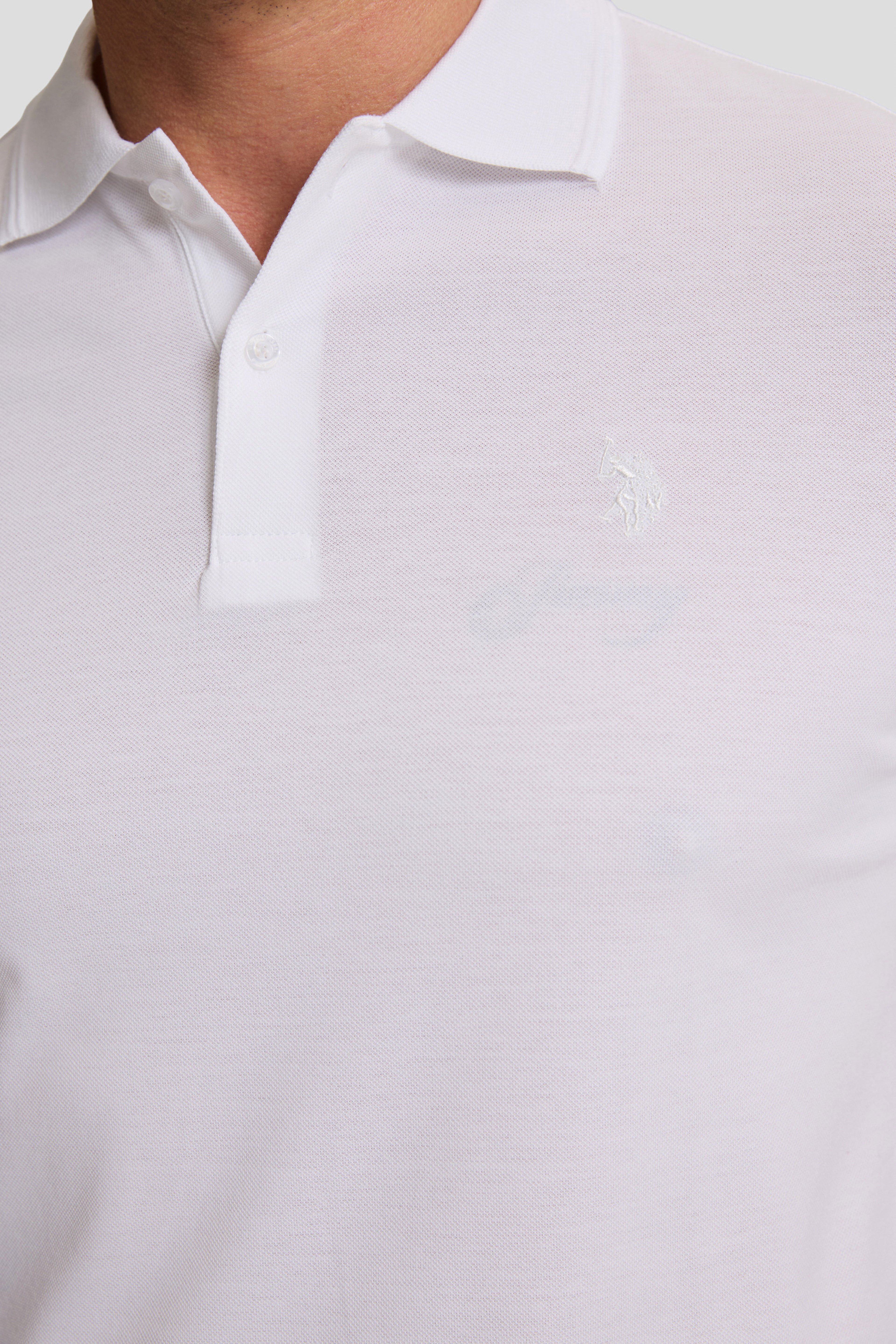 Erkek Beyaz Regular Fit Polo Yaka Basic Tişört