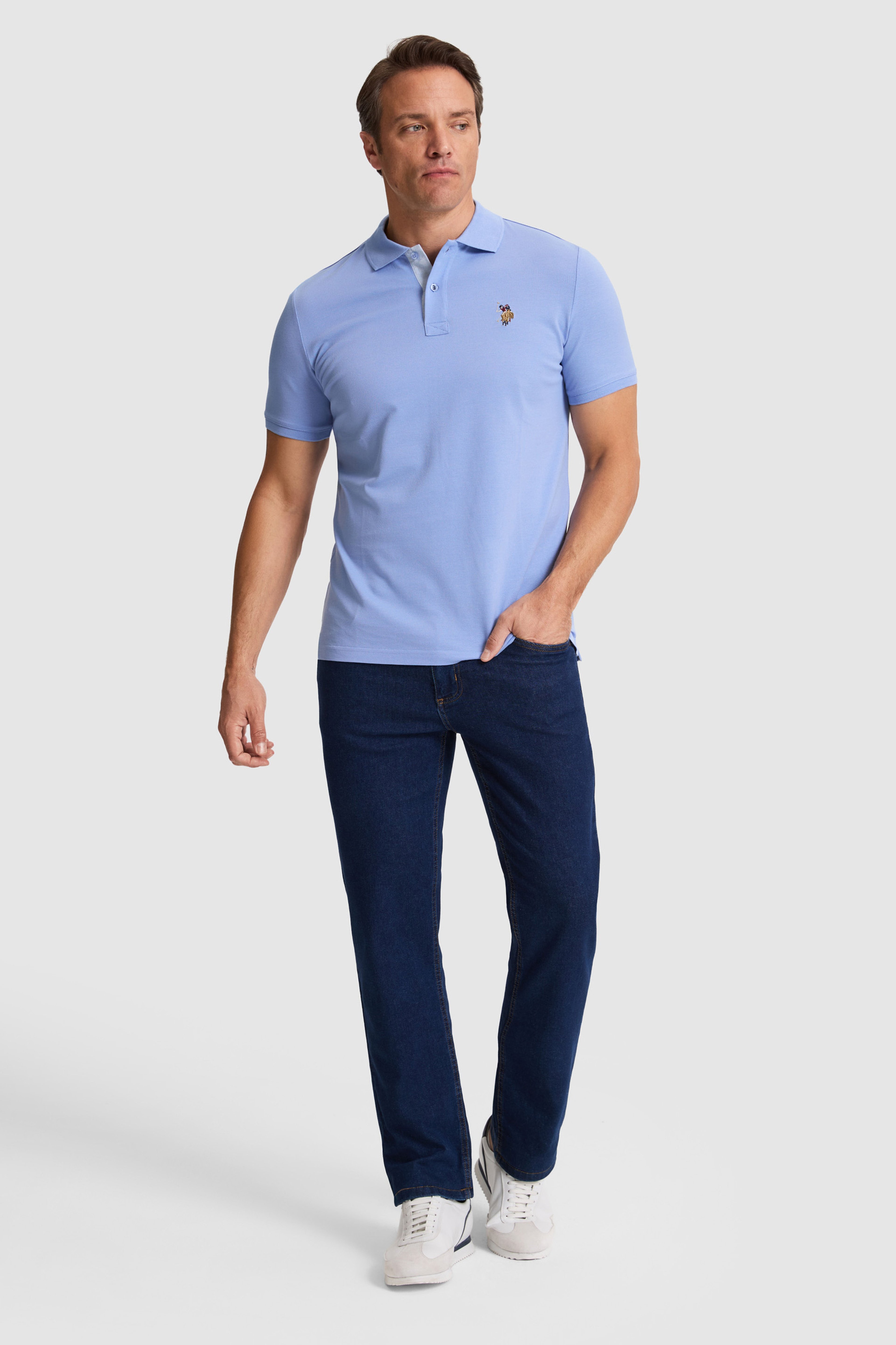 Erkek Mor Regular Fit Polo Yaka Basic Tişört - Image 4