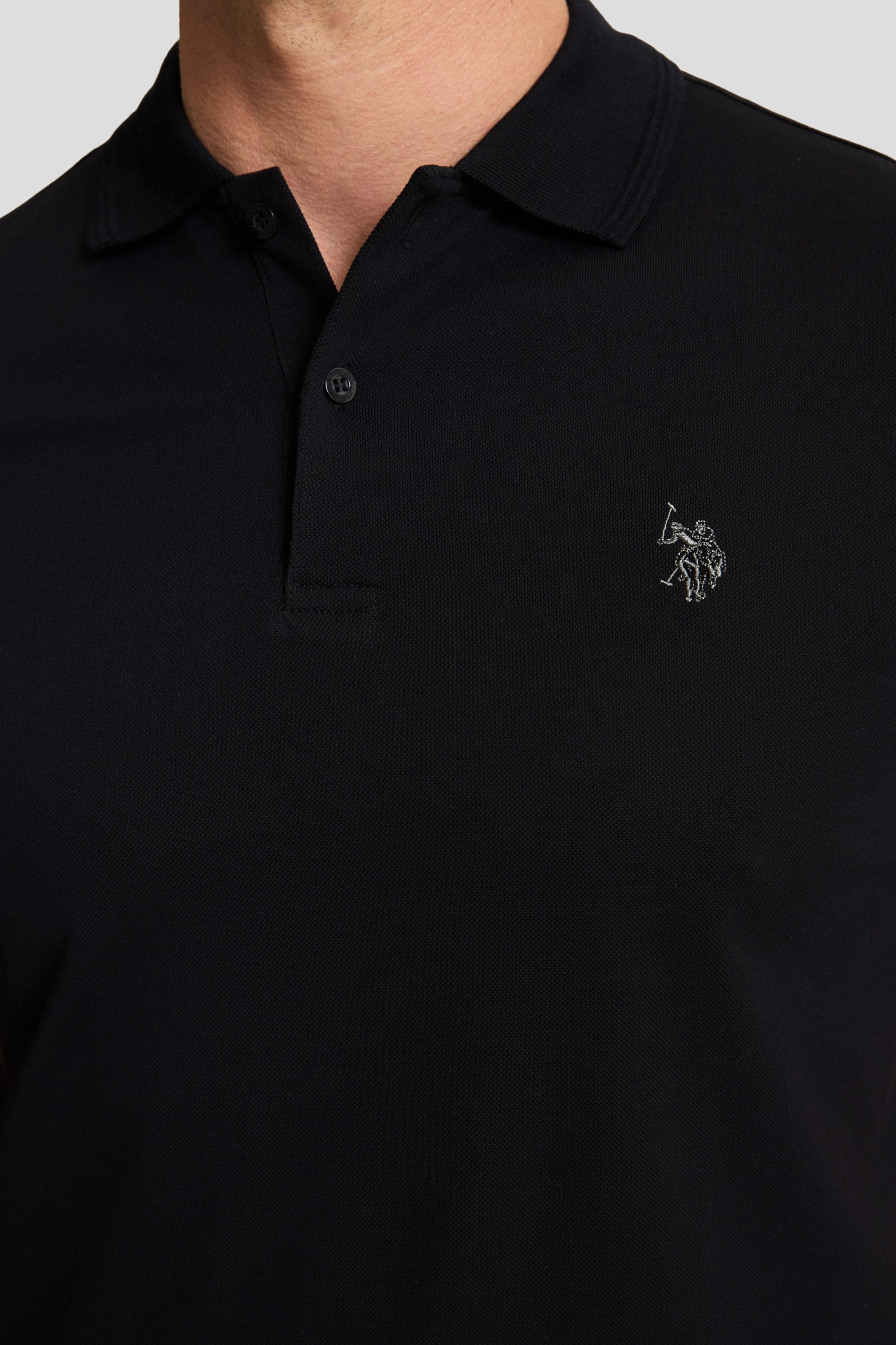 Erkek Siyah Regular Fit Polo Yaka Basic Tişört - Image 6