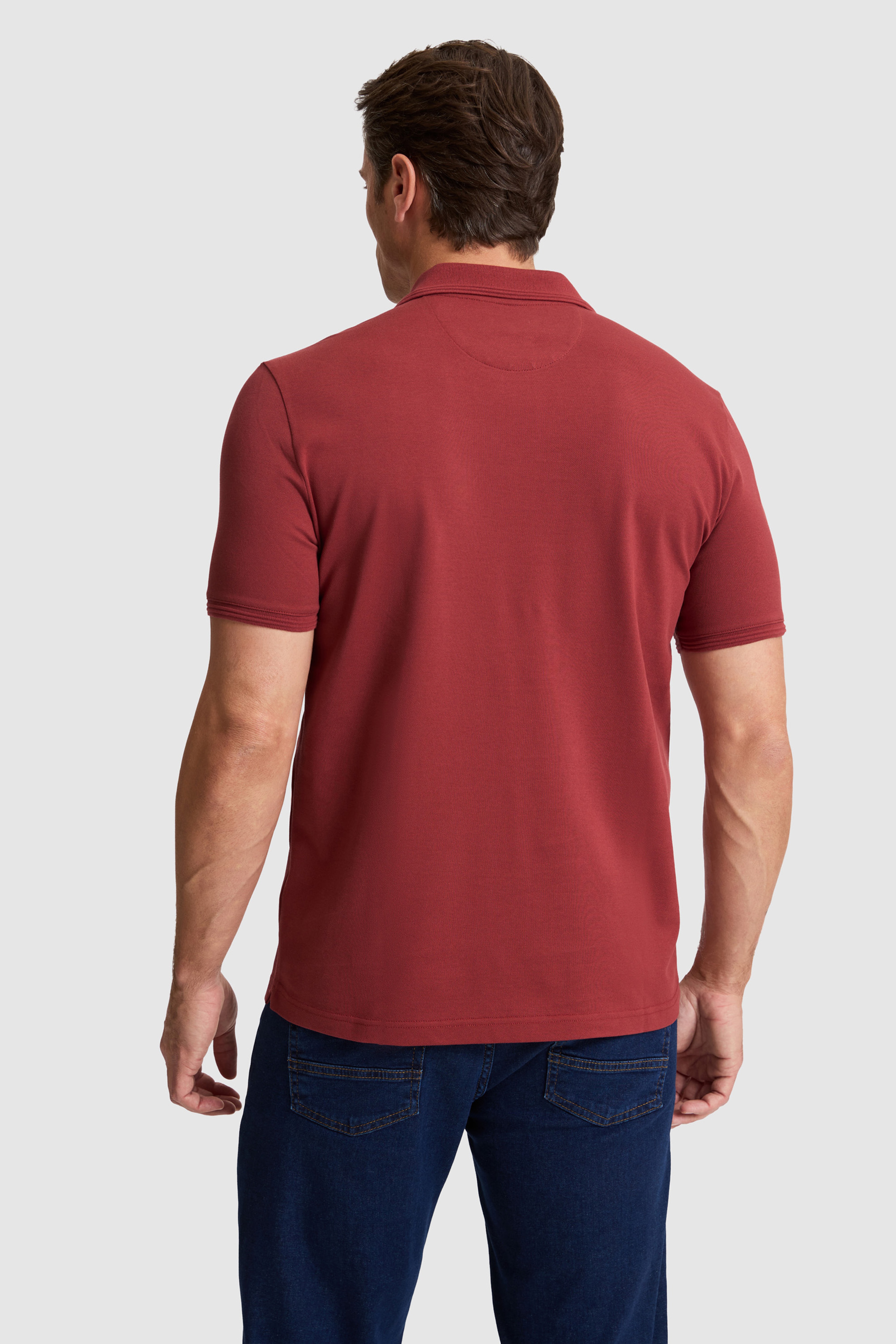 Erkek Vişne Regular Fit Polo Yaka Basic Tişört