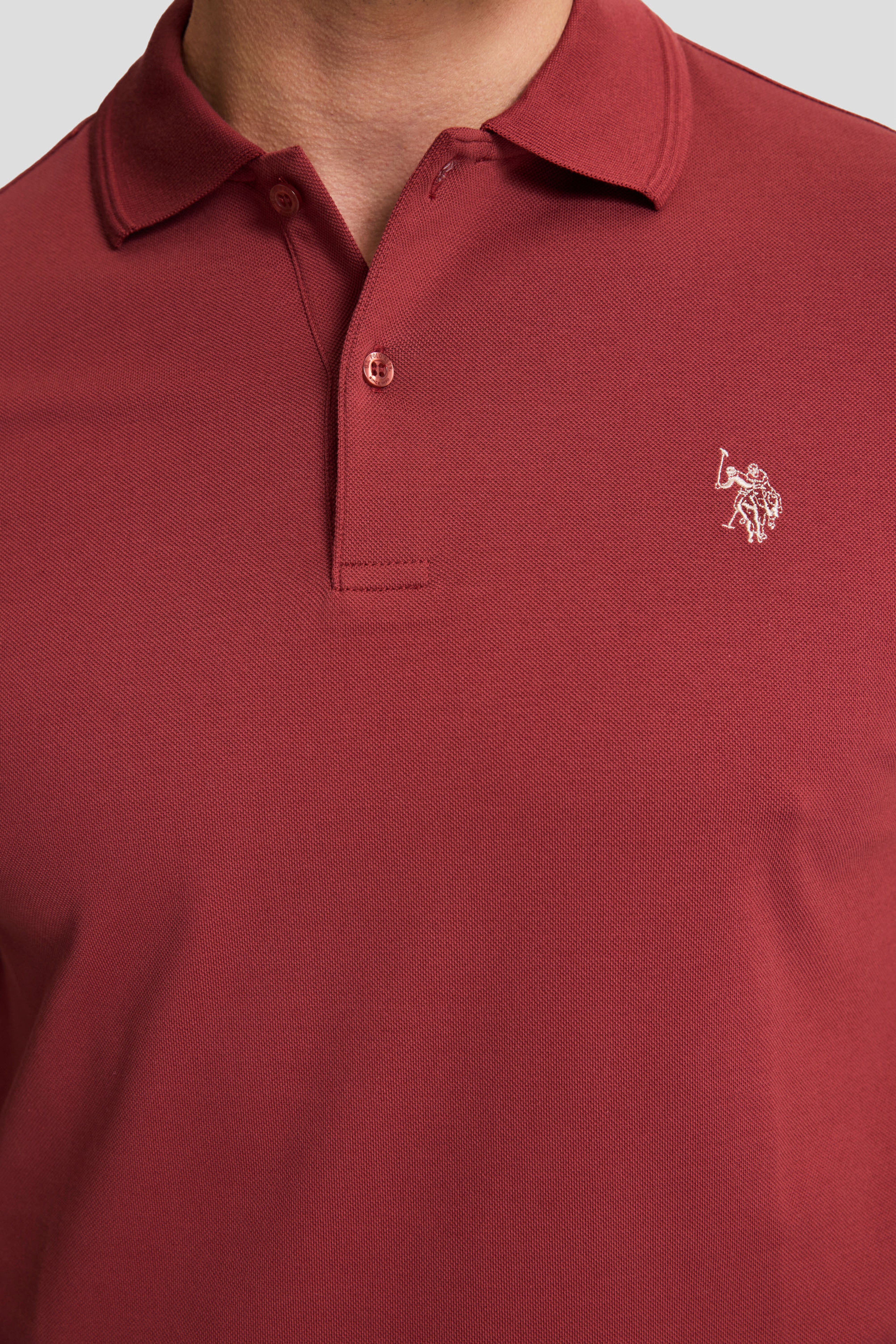 Erkek Vişne Regular Fit Polo Yaka Basic Tişört - Image 6