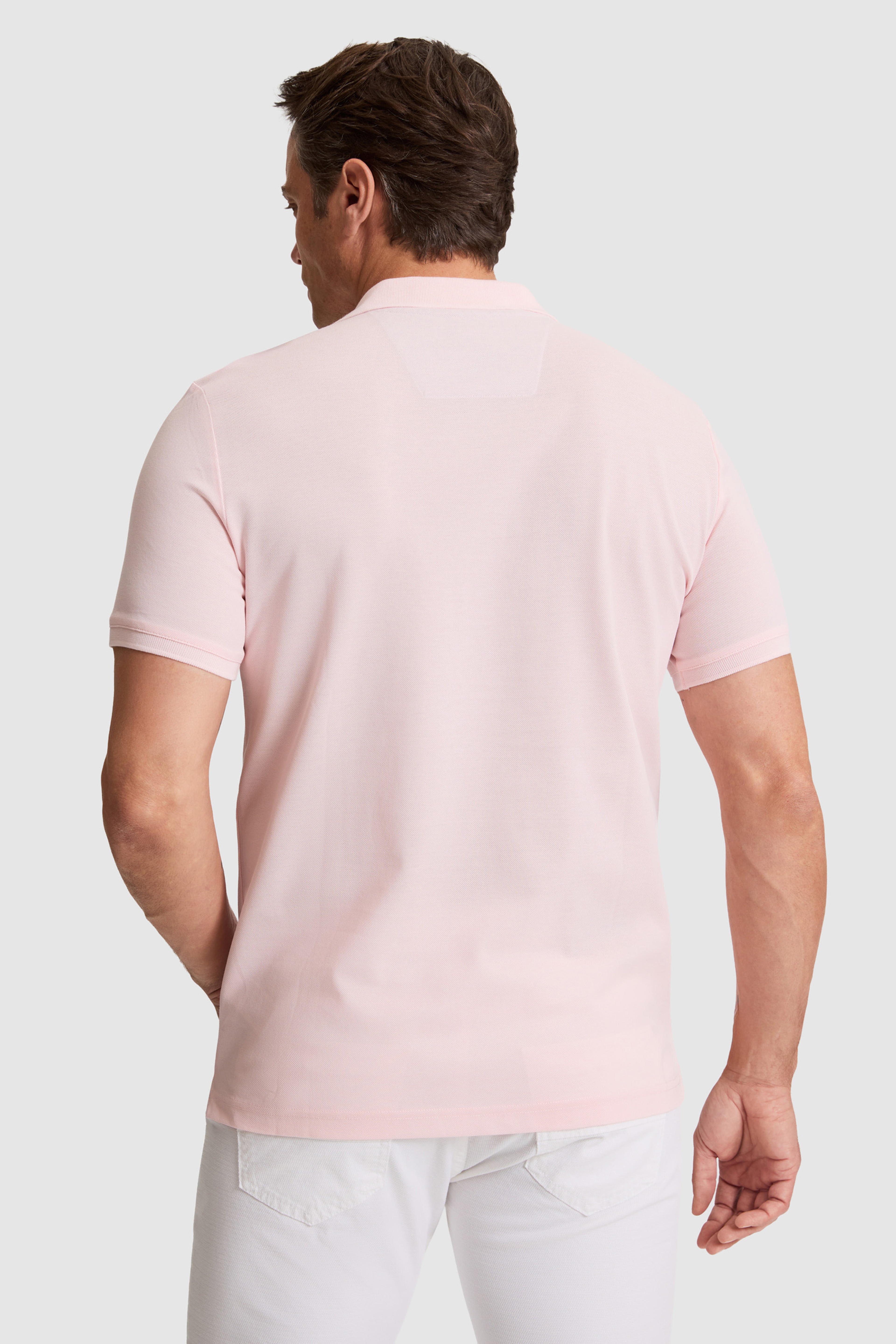 Erkek Açık Pembe Regular Fit Polo Yaka Basic Tişört - Image 5