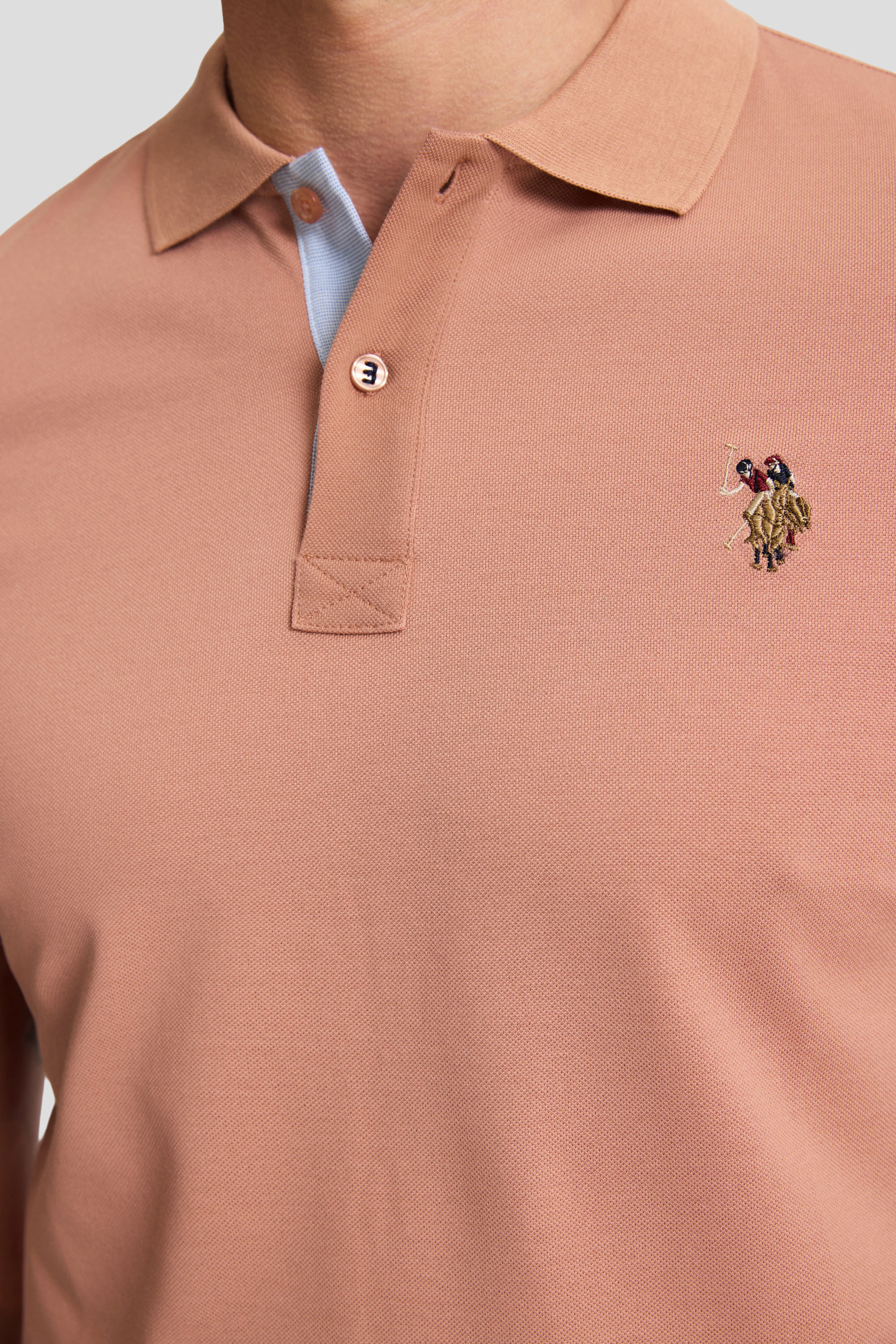 Erkek Pudra Regular Fit Polo Yaka Basic Tişört - Image 6