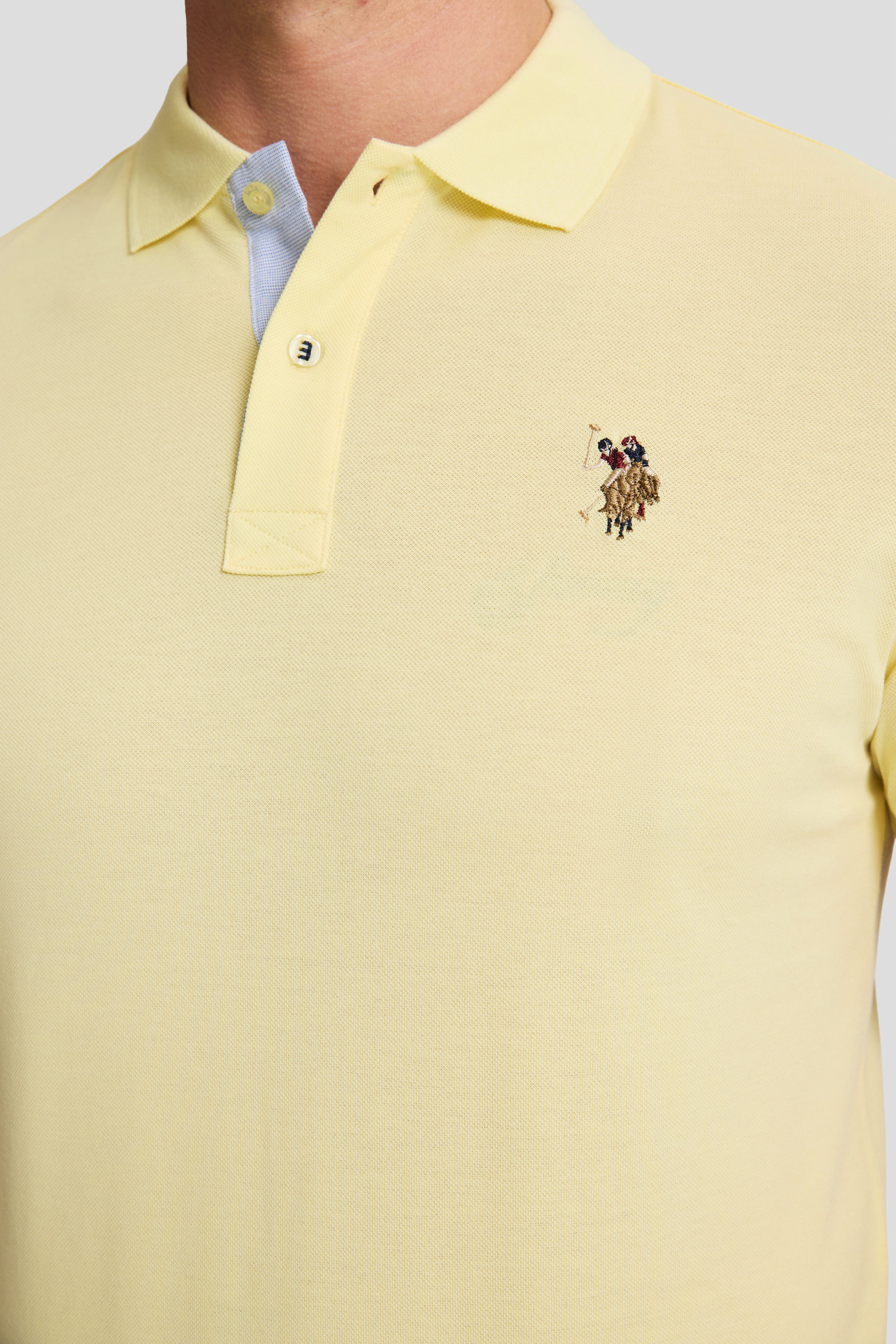 Erkek Açık Sarı Regular Fit Polo Yaka Basic Tişört - Image 6