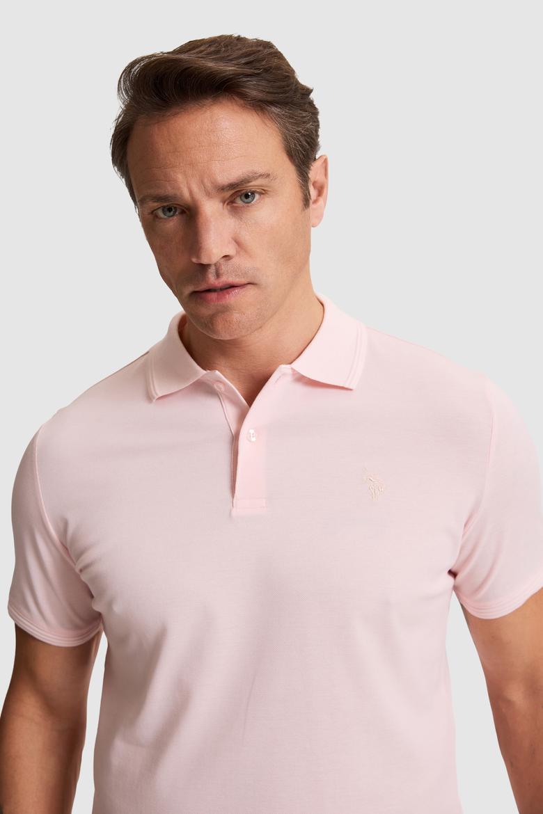 Erkek Açık Pembe Basic Tişört - 50324938037