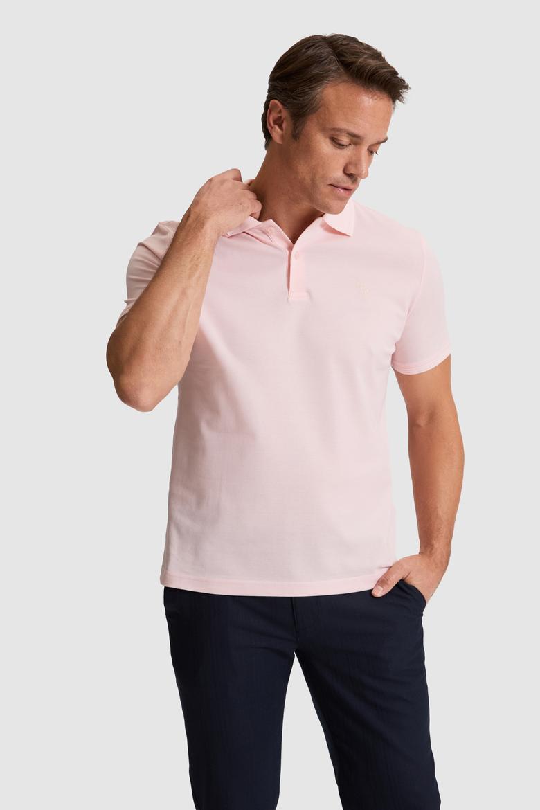 Erkek Açık Pembe Basic Tişört - 50324938037