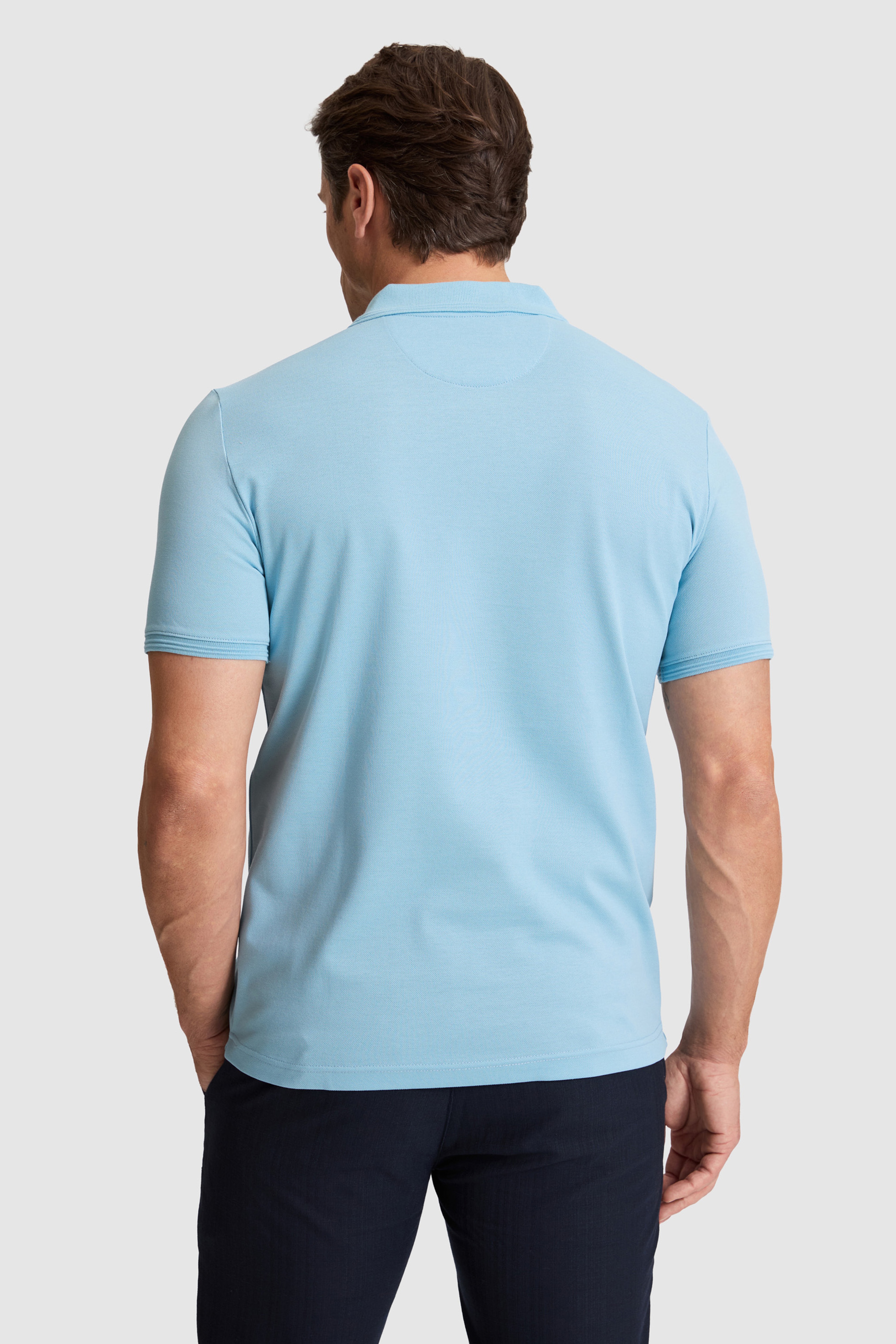 Erkek Mavi Regular Fit Polo Yaka Basic Tişört - Image 5