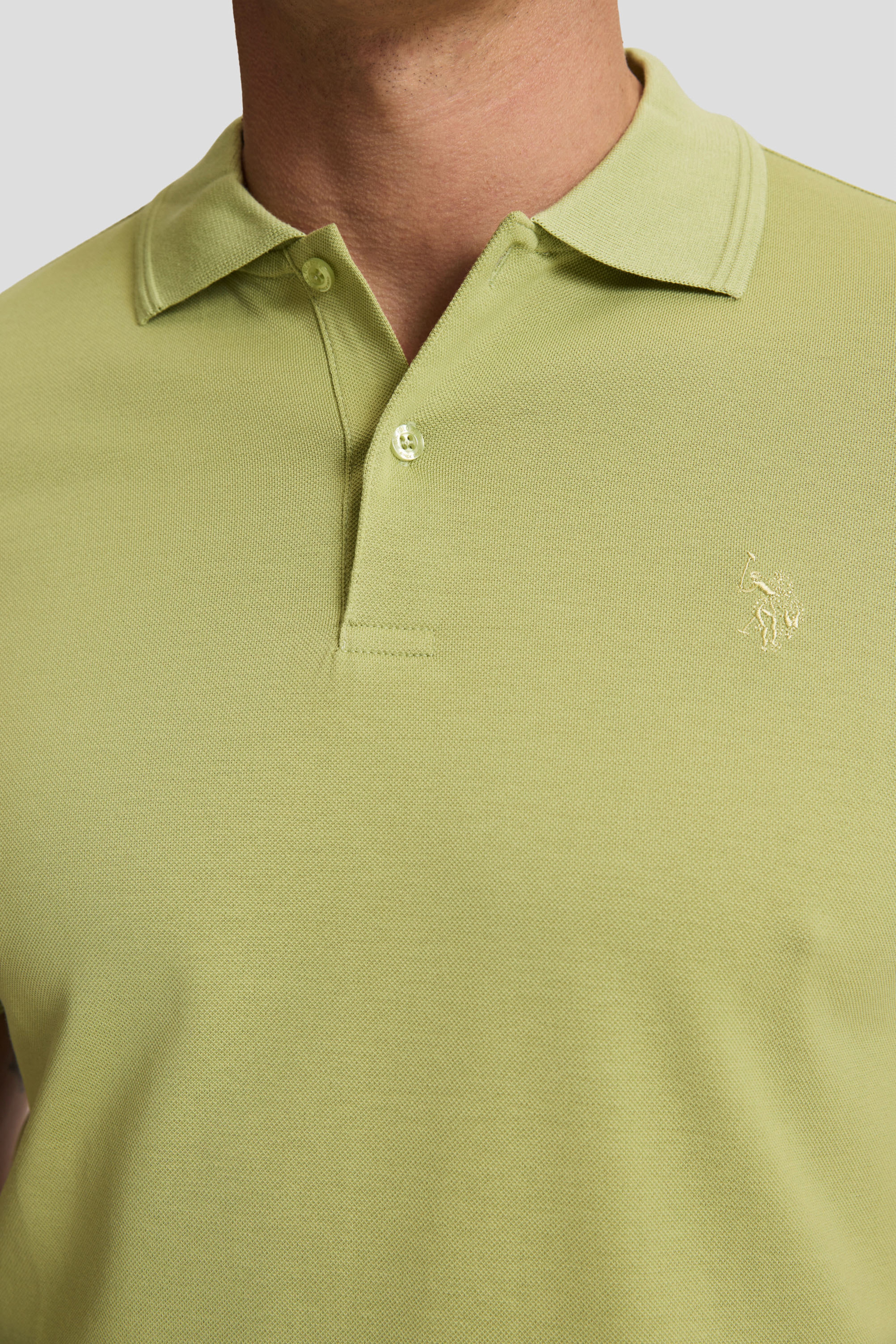 Erkek Yeşil Regular Fit Polo Yaka Basic Tişört